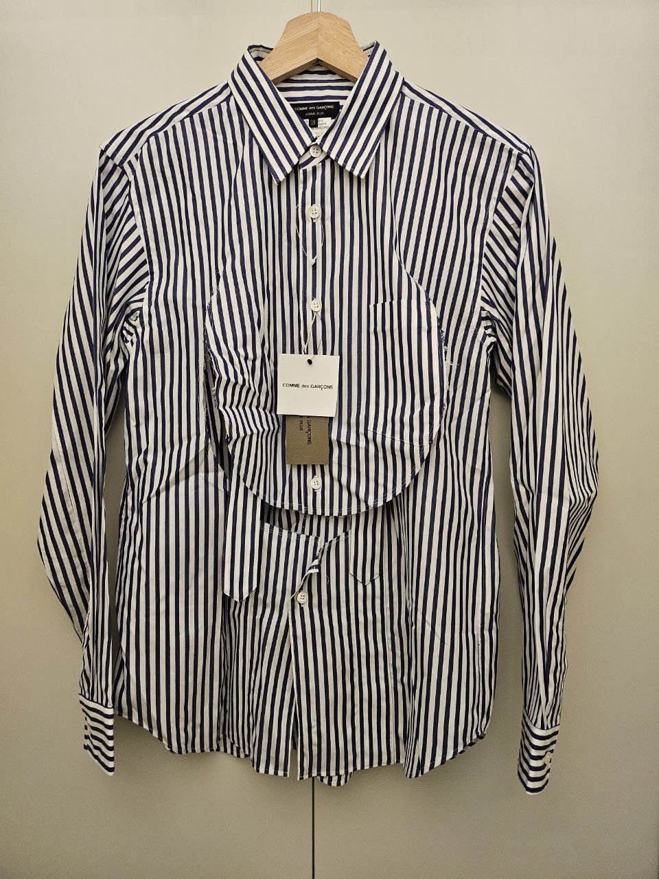 Comme des Garcons *New* Cut Out Circle Striped Bondage Shirt Size US XS / EU 42 / 0 - 1 Thumbnail
