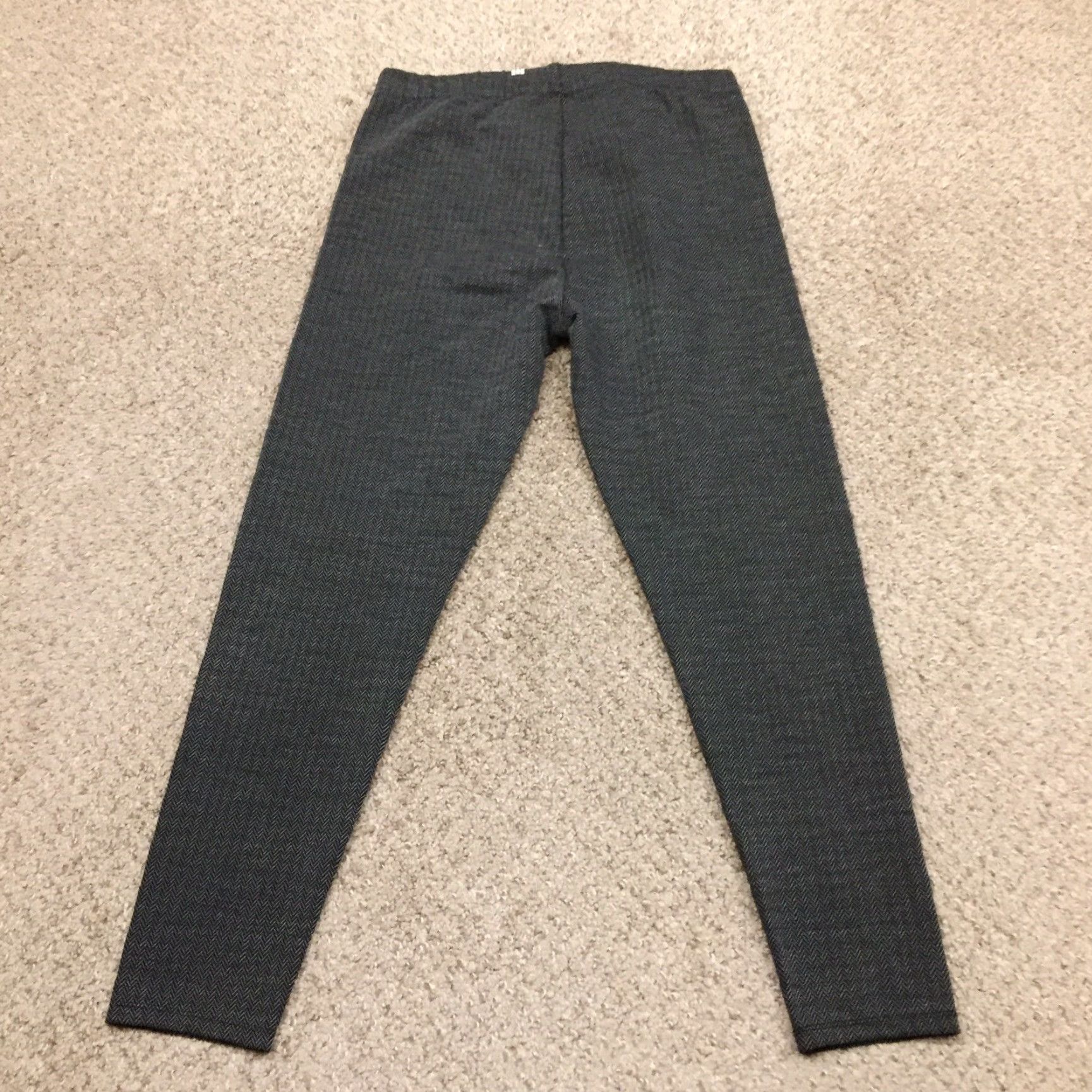 Loft LOFT Leggings Womens Medium Gray Herringbone High Rise 30x26 Ankle Inseam 26in Polyester Blend Regular Lis Womens Size 32" / US 10 / IT 46 - 7 Thumbnail