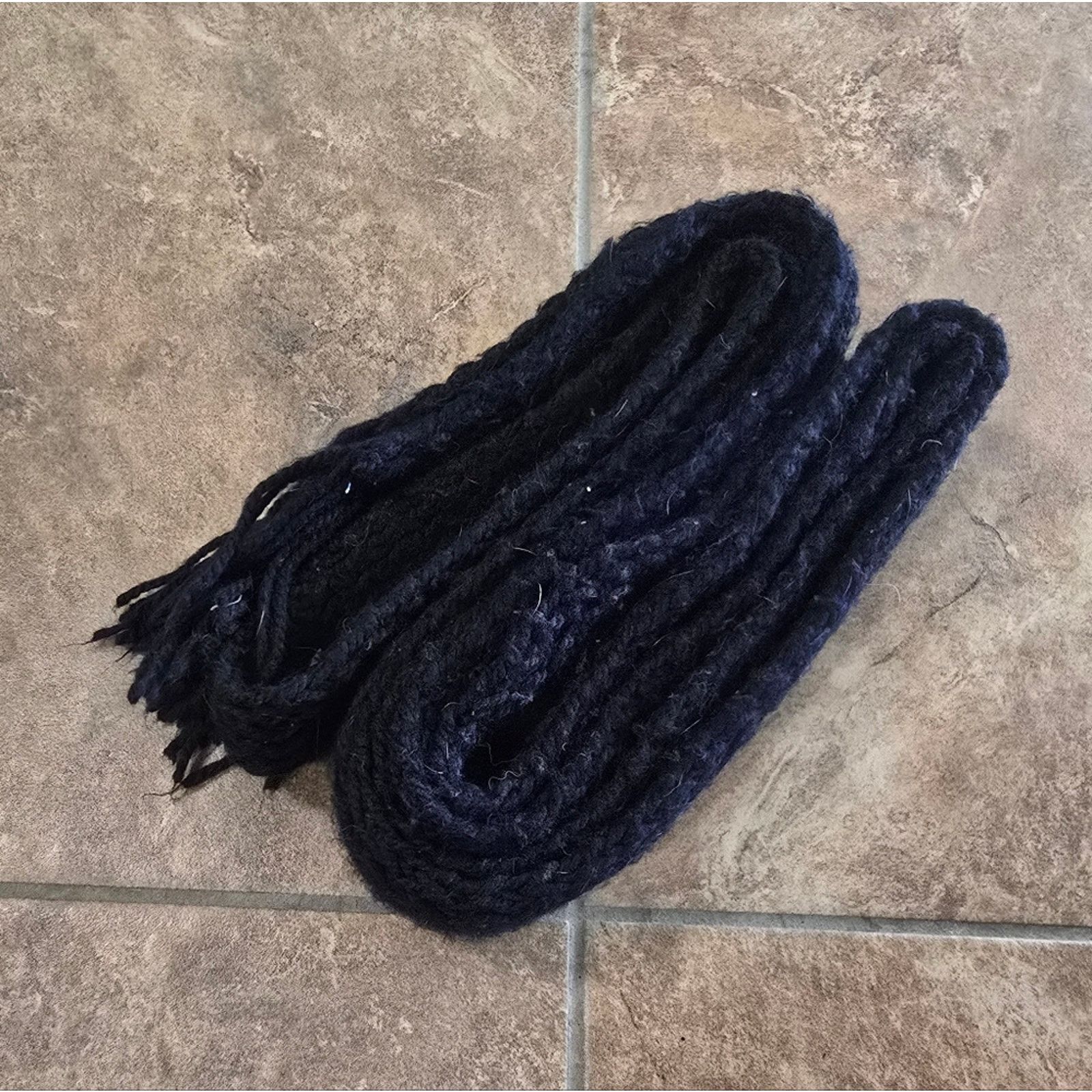 Other Black Longline Winter Knit Fringed Scarf Size ONE SIZE - 2 Thumbnail