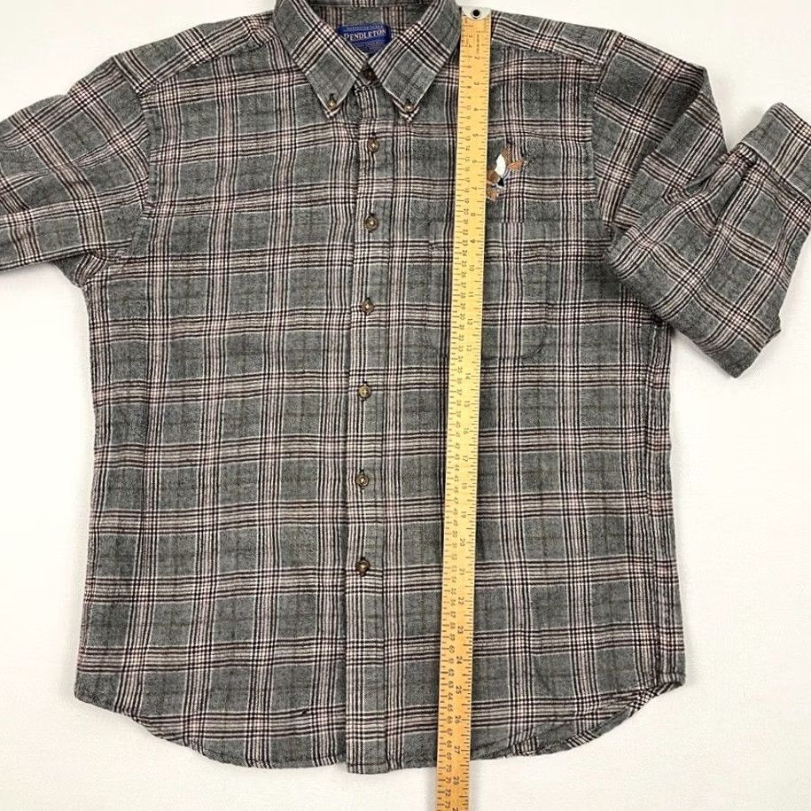 Pendleton VINTAGE Pendleton Shirt Mens L Gray Wool Glen Check Button-Down Mallard Duck USA Size US L / EU 52-54 / 3 - 5 Thumbnail