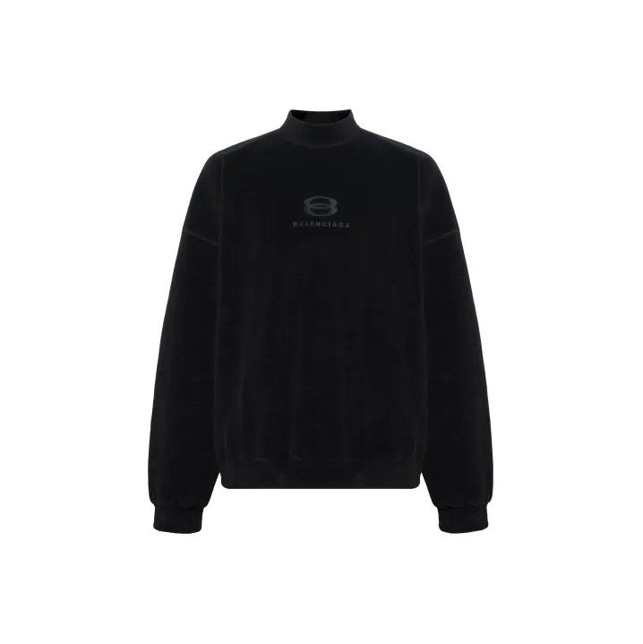 Balenciaga Balenciaga Black Logo Embroidered Oversized Sweatshirt Size US L / EU 52-54 / 3 - 1 Thumbnail