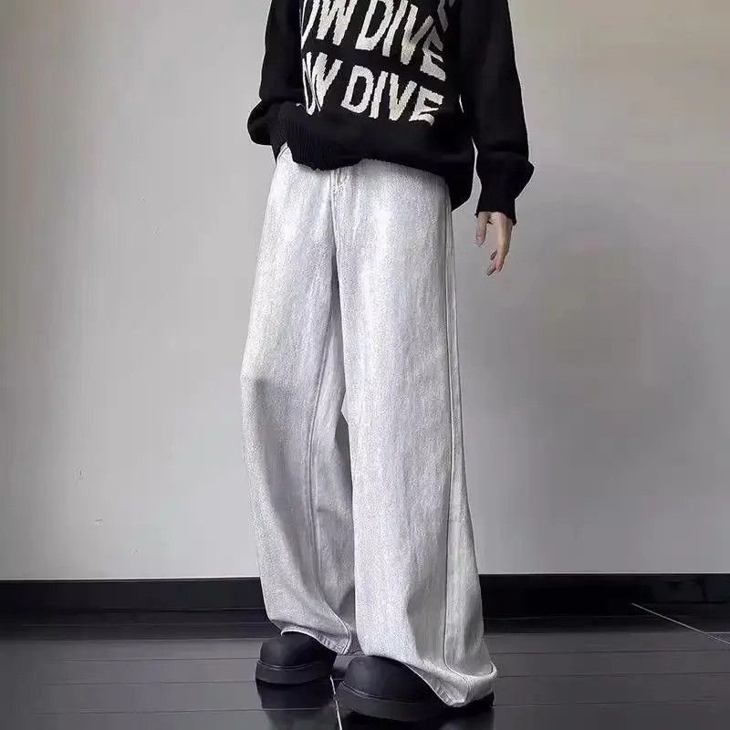 Japanese Brand Retro floor mopping dirty white casual jeans Size US 32 / EU 48 - 2 Thumbnail