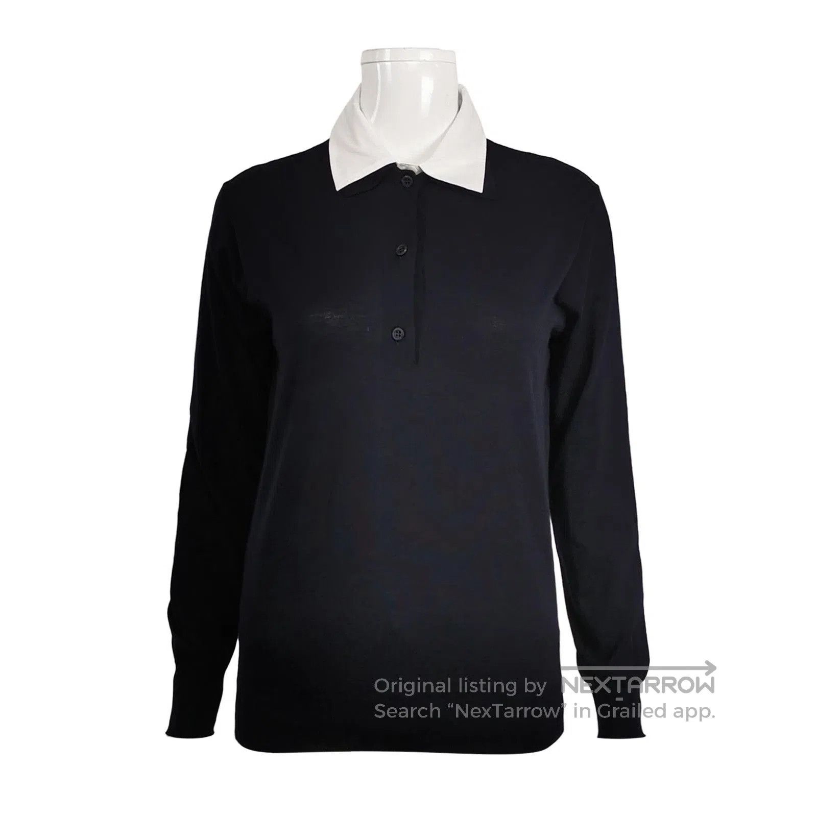 Prada Prada Contrast Collar Wool Knit Top . Size S / US 4 / IT 40 - 1 Thumbnail