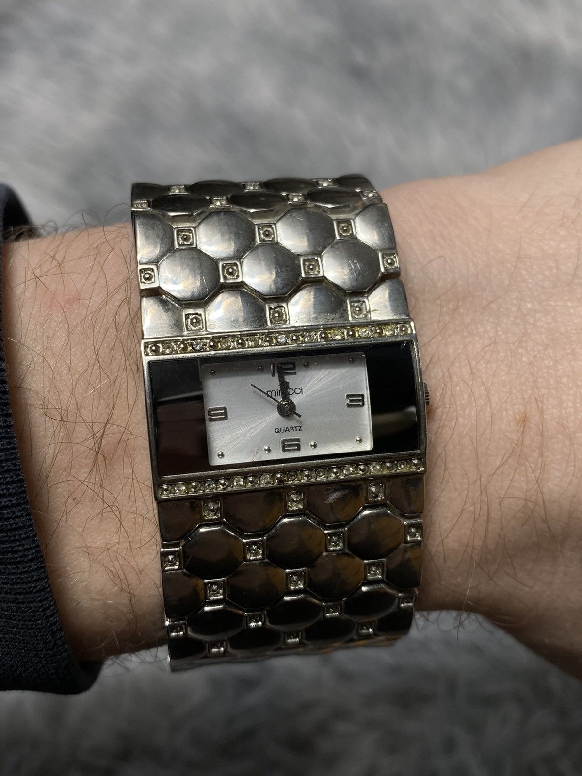 Japanese Brand × Jewelry × Vintage Silver-Tone Geometric Bracelet Watch – Japanese Quartz Size ONE SIZE - 6 Thumbnail