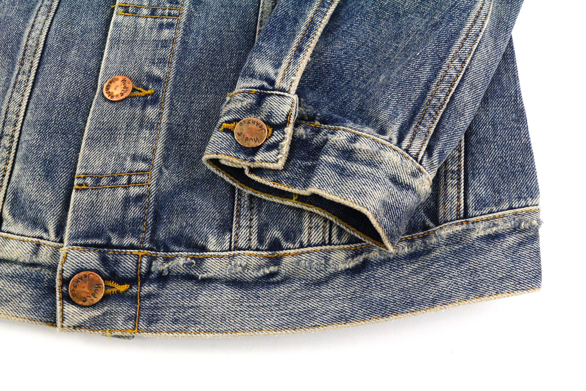 Nudie Jeans BILLY S Shimmering Indigo Washed Ripped Polo Jacket 82486 Size US S / EU 44-46 / 1 - 5 Thumbnail