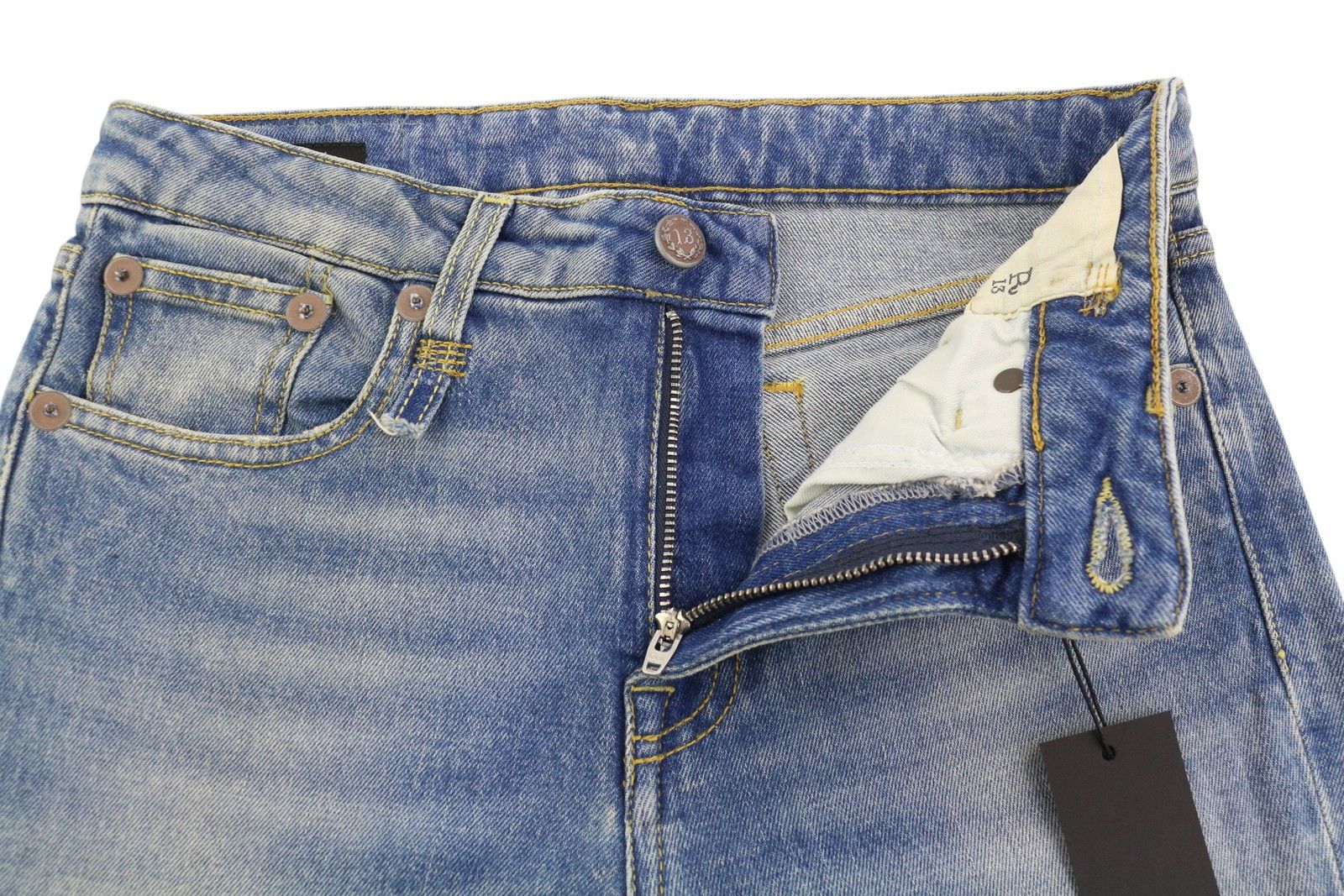 R13 KICK 25 Jasper Stretch Washed Ankle Length Jeans 84422 Size 25" / US 0 / IT 36 - 5 Thumbnail