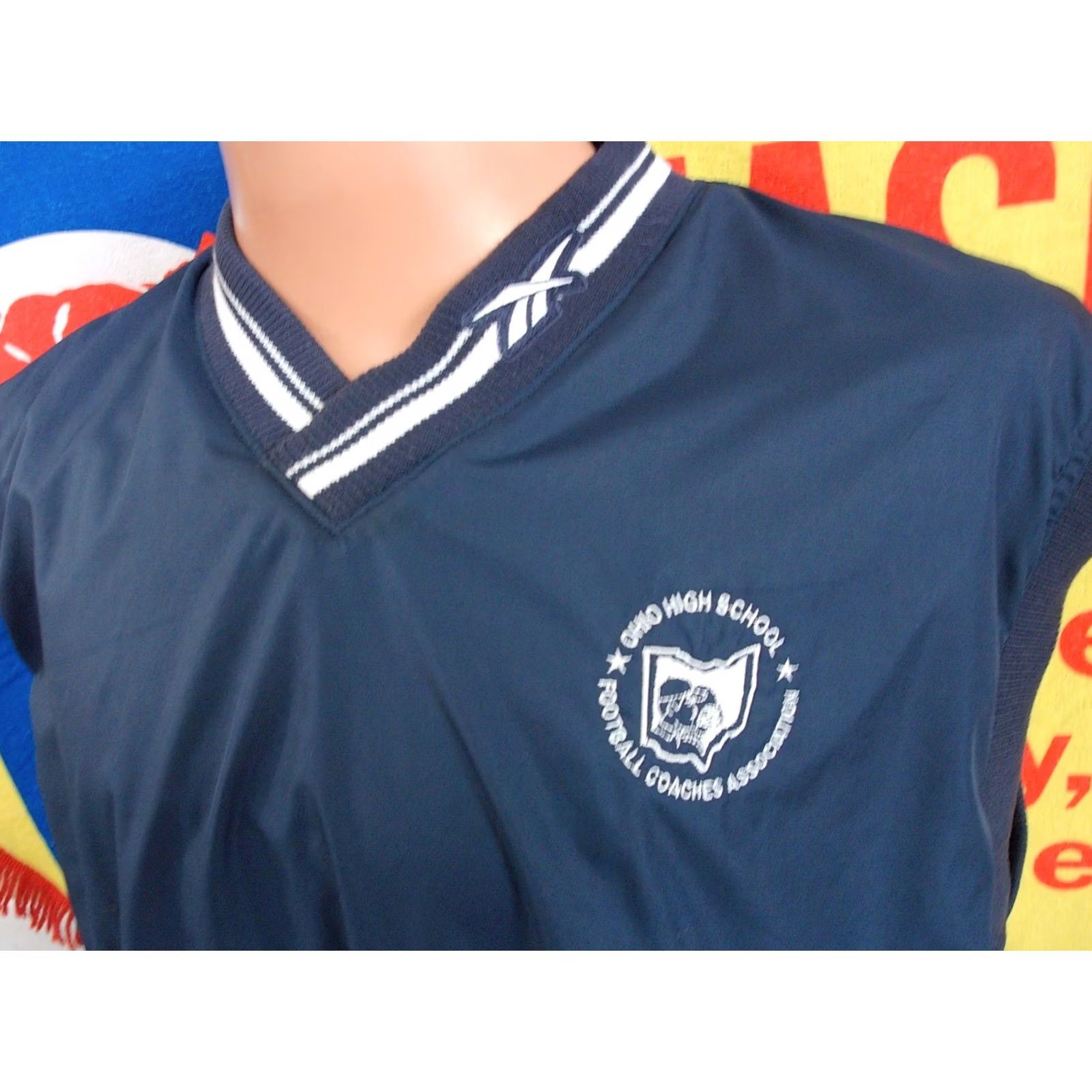 Reebok VINTAGE Reebok OHIO HIGH School FOOTBALL Coaches Association Vest Men XL Blue Windbreaker Size US XL / EU 56 / 4 - 2 Thumbnail