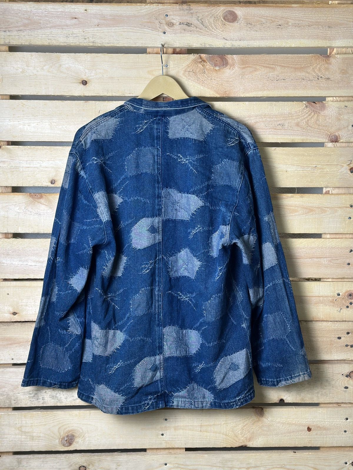Beauty Beast × Vintage Vintage Denim Patchwork Print Blazer Jacket Size US L / EU 52-54 / 3 - 3 Thumbnail