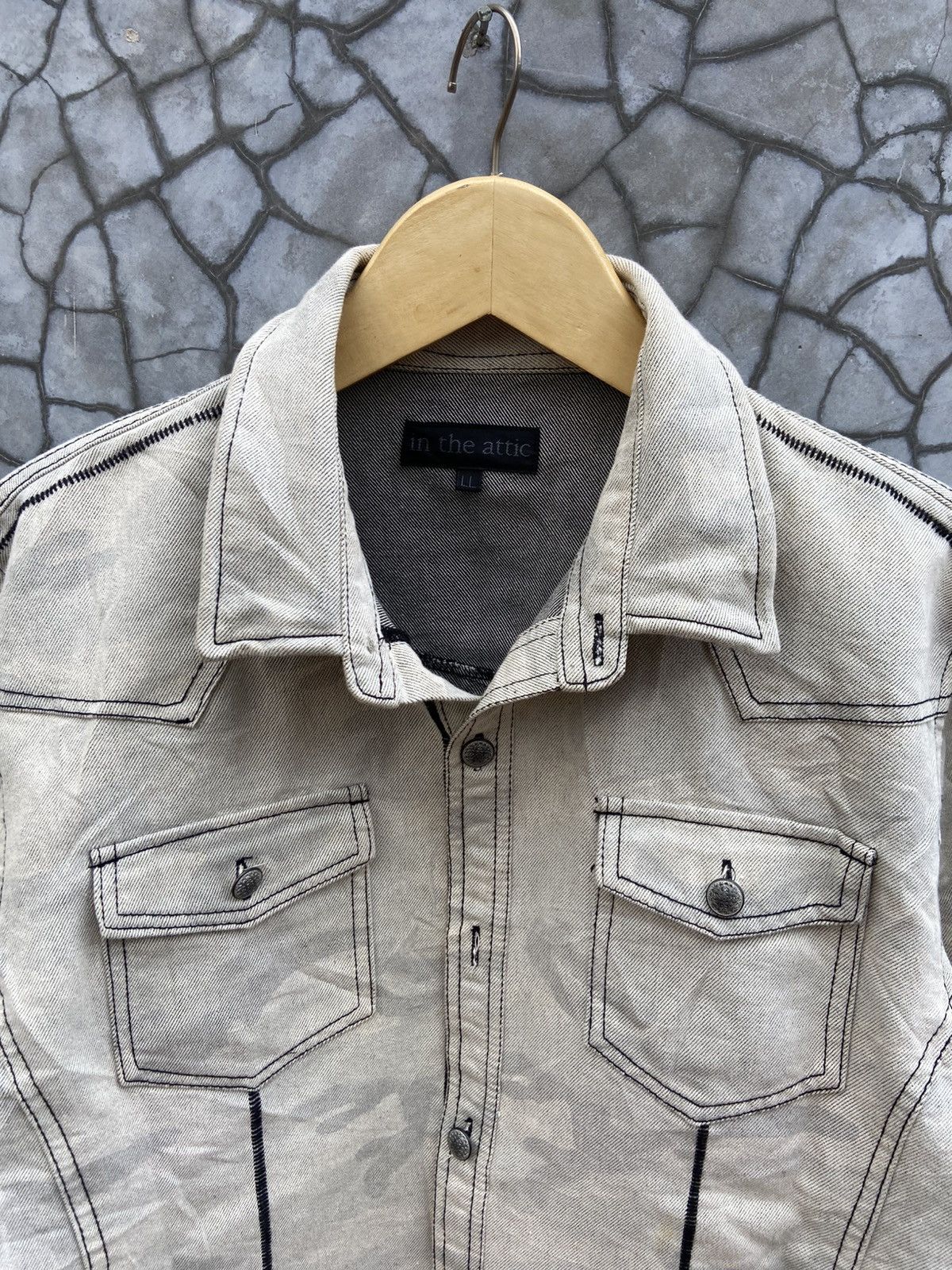 In The Attic 🔥In The Attic Camo Washed Stretch Denim Jacket Size US L / EU 52-54 / 3 - 9 Thumbnail