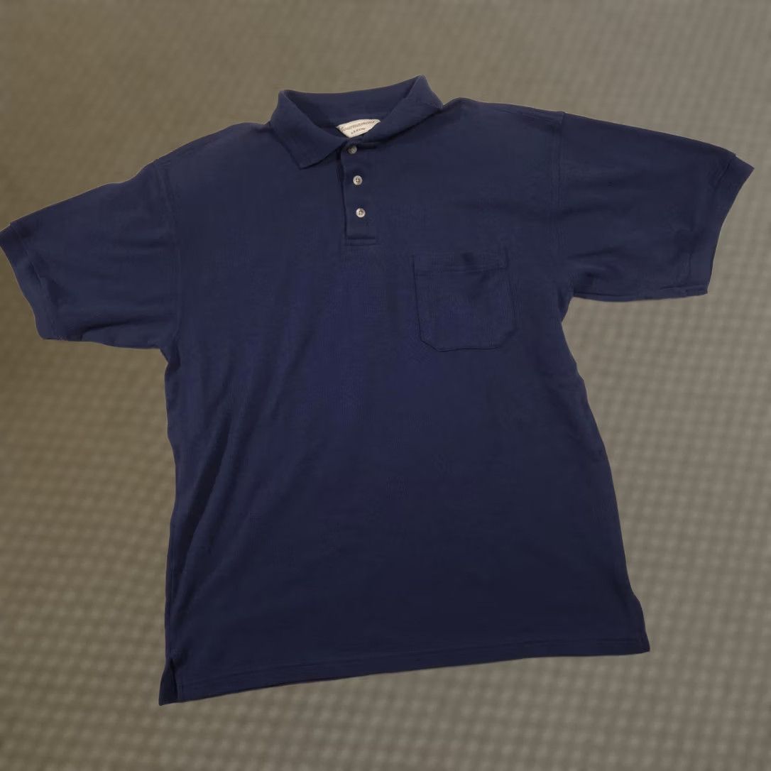 Arrow Arrow Tournament Polo Shirt Mens M Blue Textured Stripe Knit Pocket Casual Size US M / EU 48-50 / 2 - 1 Thumbnail