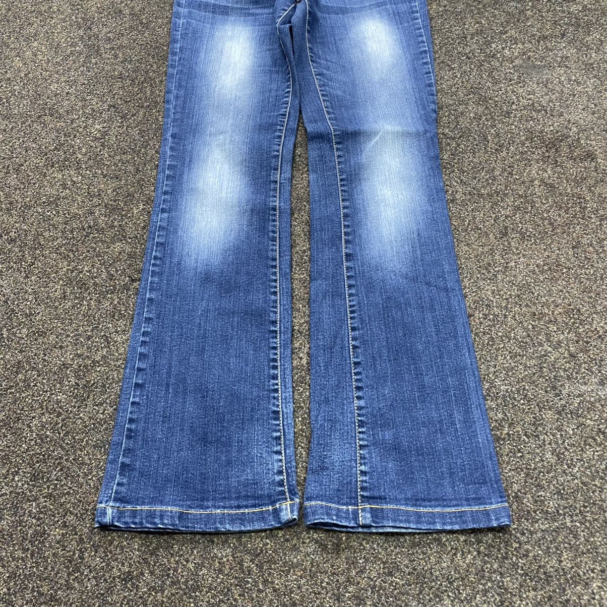 Vintage Y2K Baggy Wide Leg Faded Bootcut Jeans Streetwear Blue Logo Size 32" / US 10 / IT 46 - 5 Thumbnail