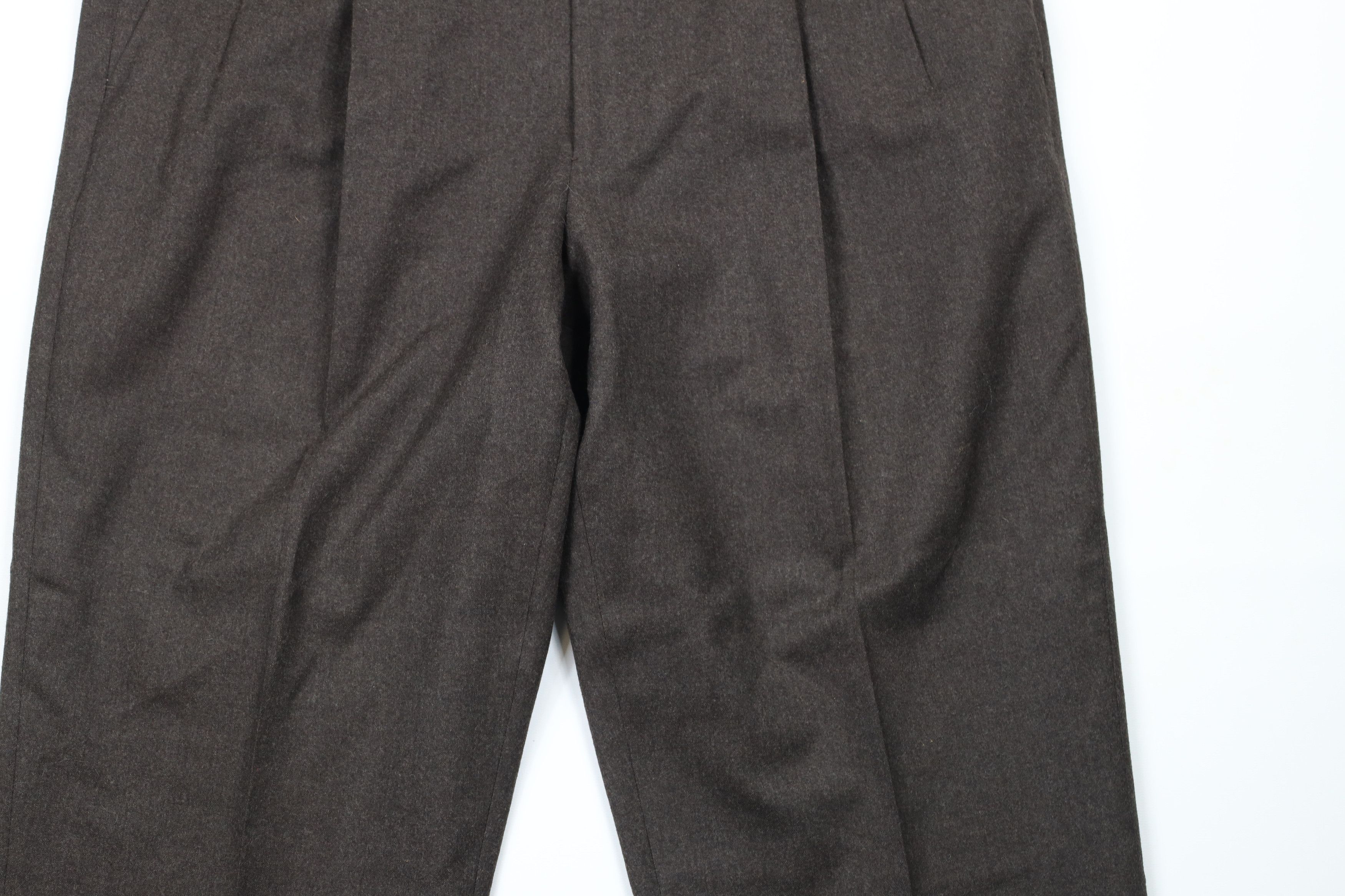 Incotex × Vintage Incotex Wool Pleated Cuffed Chino Pants Trousers Brown Size US 36 / EU 52 - 3 Thumbnail