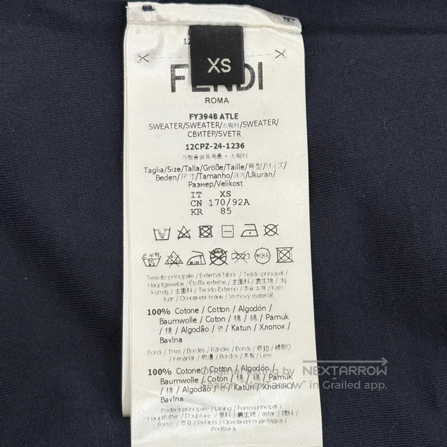 Fendi FENDI Blue-black corduroy zipper hoodie jacket Size US XS / EU 42 / 0 - 4 Thumbnail