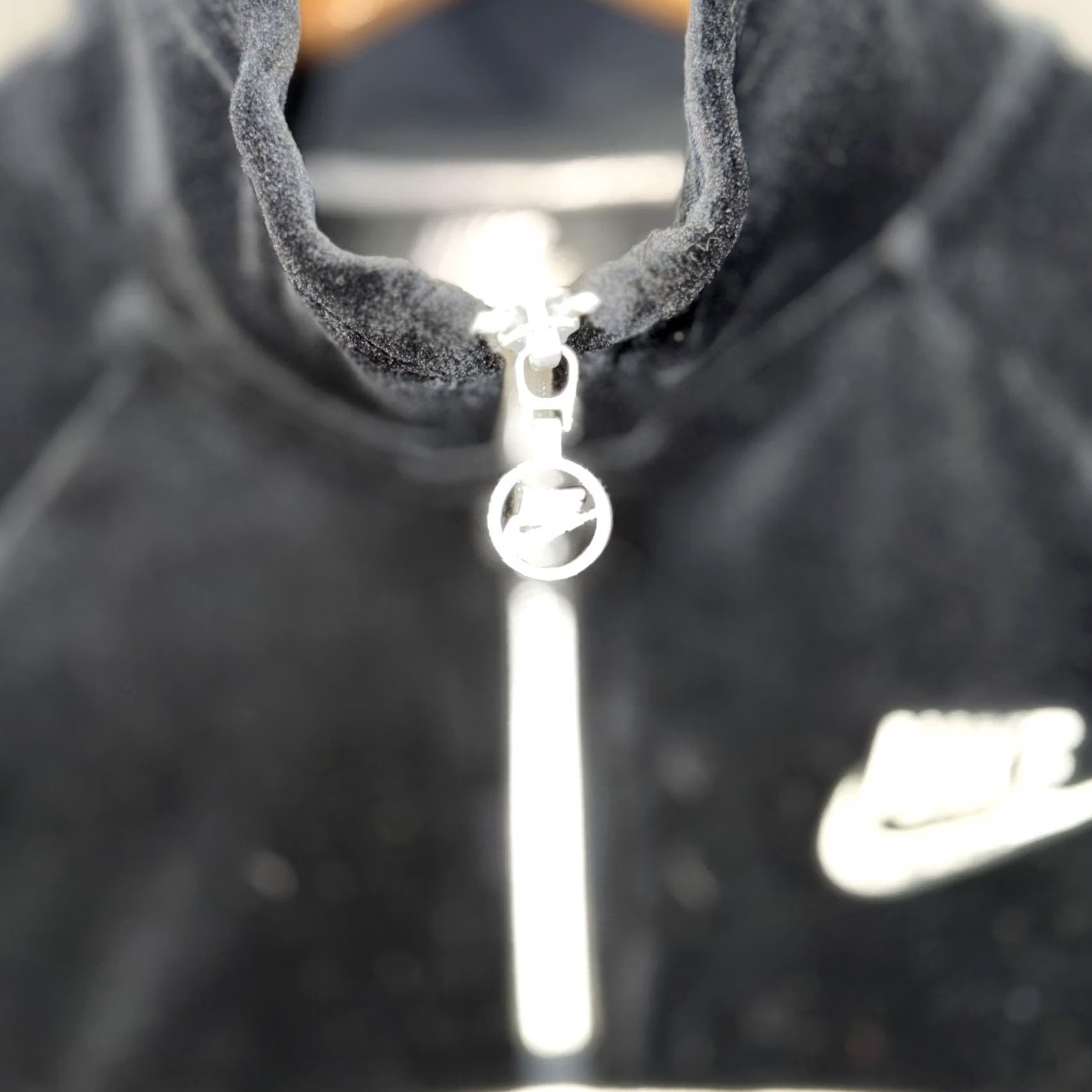 Nike Nike Pullover Womens Small Black Velour Half Zip Swoosh Logo Retro 939491-010 Size S / US 4 / IT 40 - 3 Thumbnail