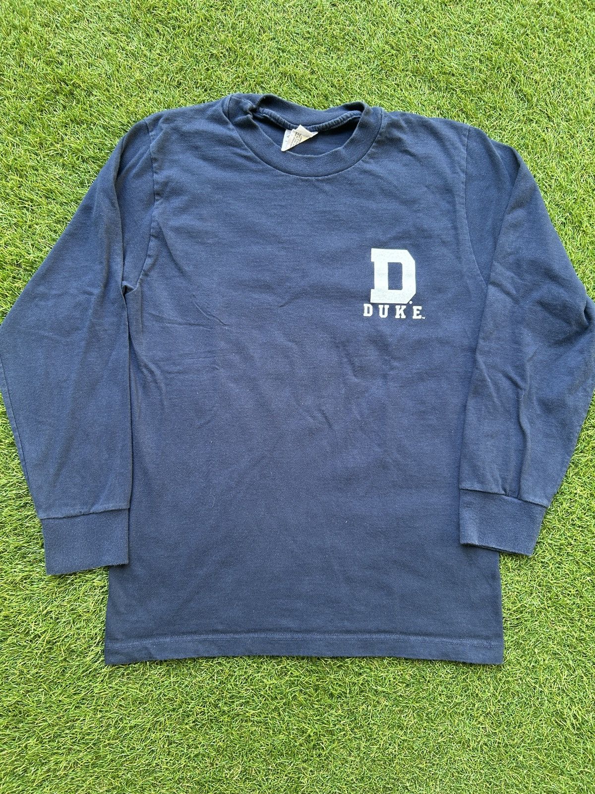 NCAA Vintage 90s Duke University D Logo Long Sleeve T-Shirt Size US S / EU 44-46 / 1 - 1 Thumbnail