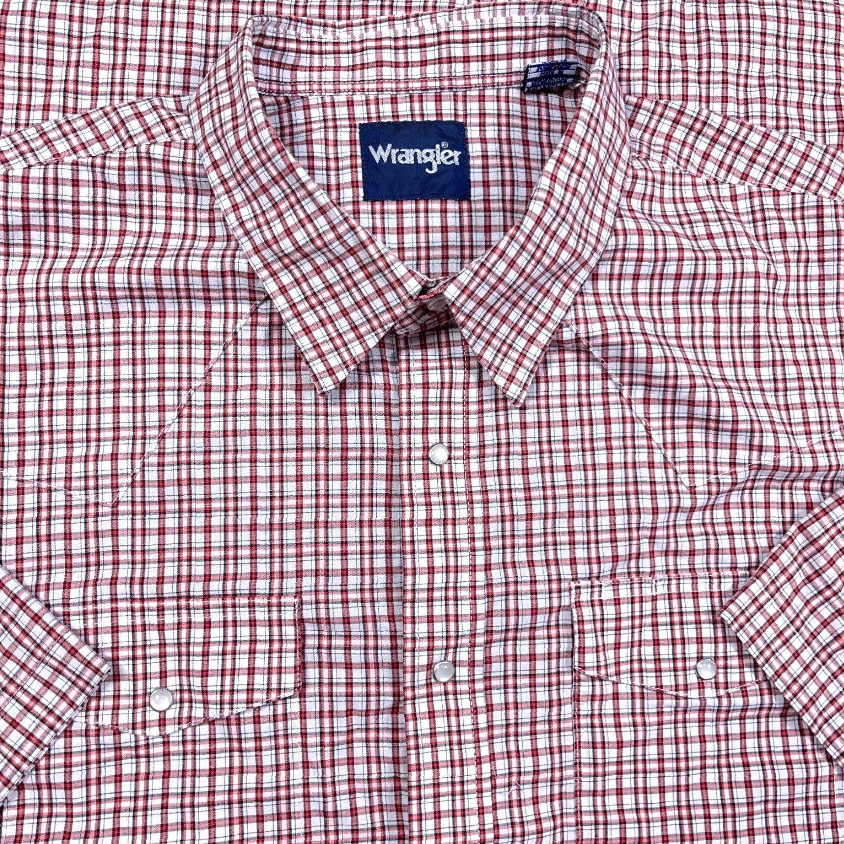 Wrangler Wrangler Shirt Men 2XL Red Plaid Button-Up Western Cowboy Pearl Snap Yoke Pocket Short Sleeve Casual Workwear Classic American Brand: Wrangler Size US XXL / EU 58 / 5 - 2 Thumbnail