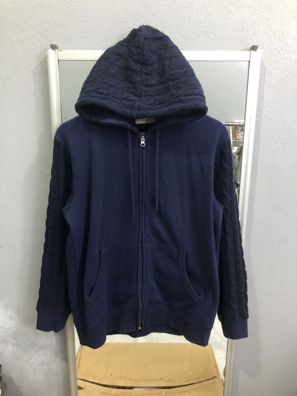 Japanese Brand Viccess Cable Knit Sleeve & Hood Zip Hoodie Size US L / EU 52-54 / 3 - 1 Thumbnail
