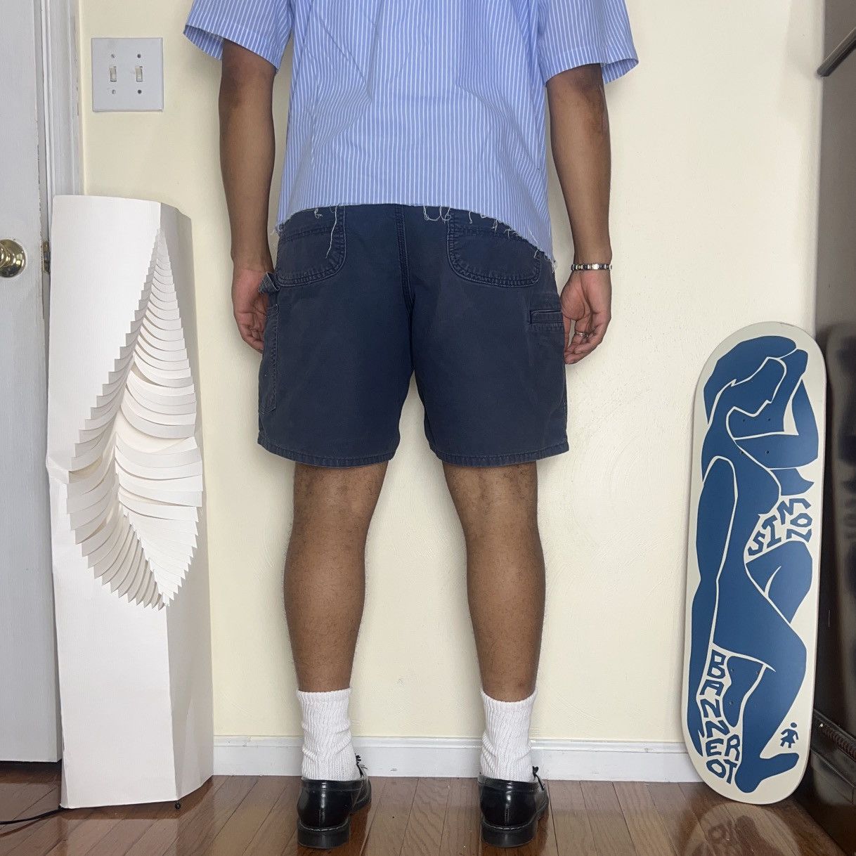 Carhartt × Vintage Carhartt Navy Carpenter Shorts Size US 36 / EU 52 - 9 Thumbnail