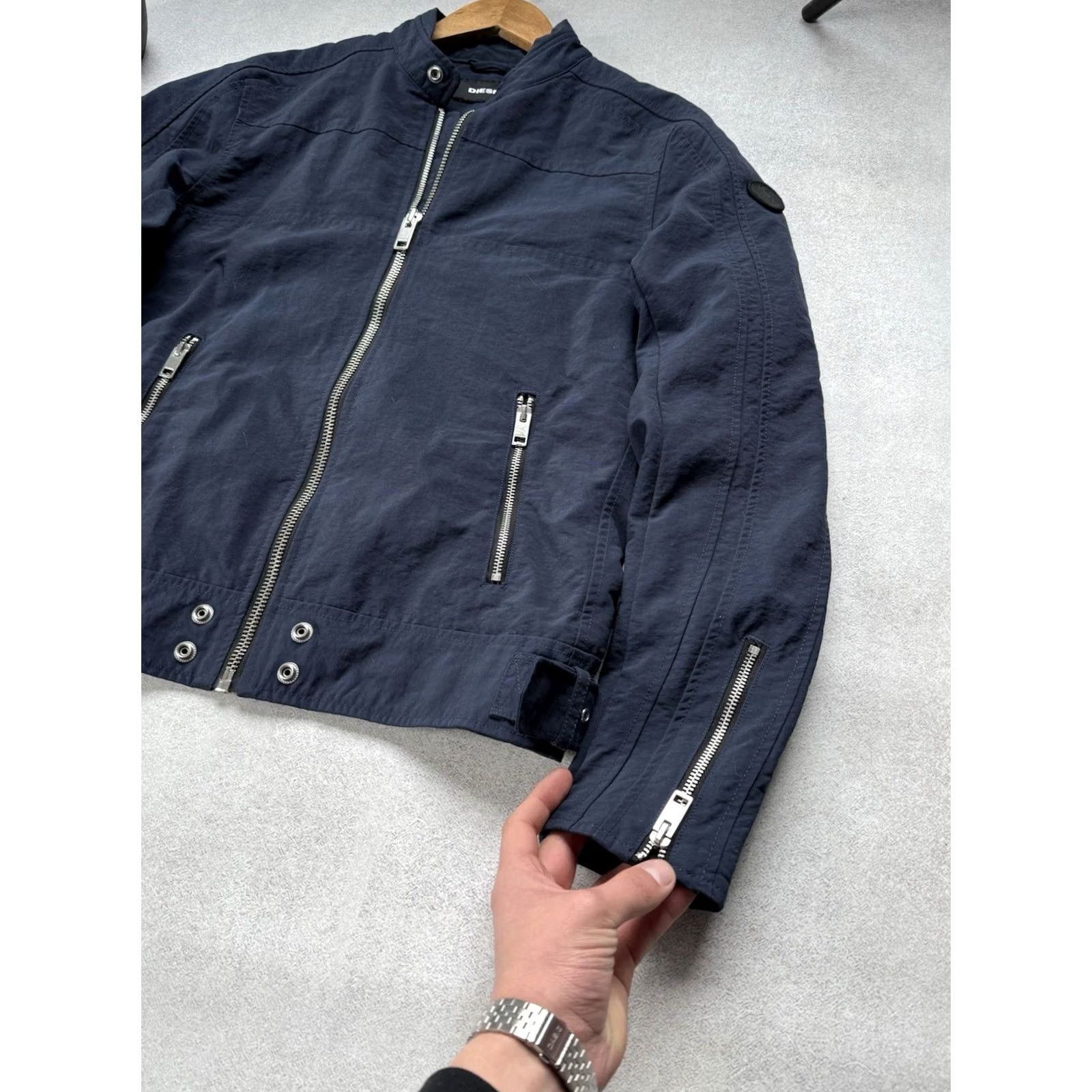 Diesel VINTAGE Diesel Moto Biker Jacket Y2K Blue Rare Men’s Nylon Zip Pocket Size M Size US M / EU 48-50 / 2 - 5 Thumbnail
