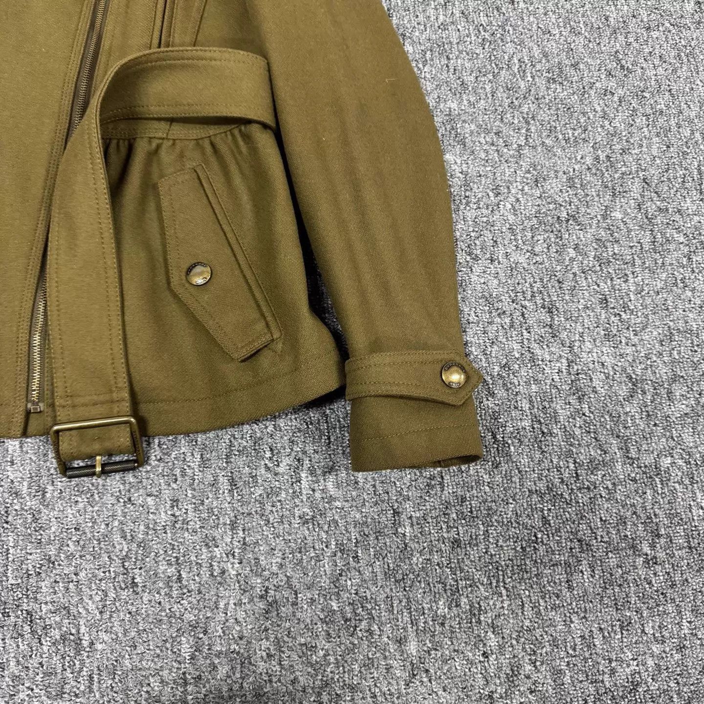 Burberry Burberry Brit Olive Belted Short Wool Coat UK8 99N Size S / US 4 / IT 40 - 3 Thumbnail