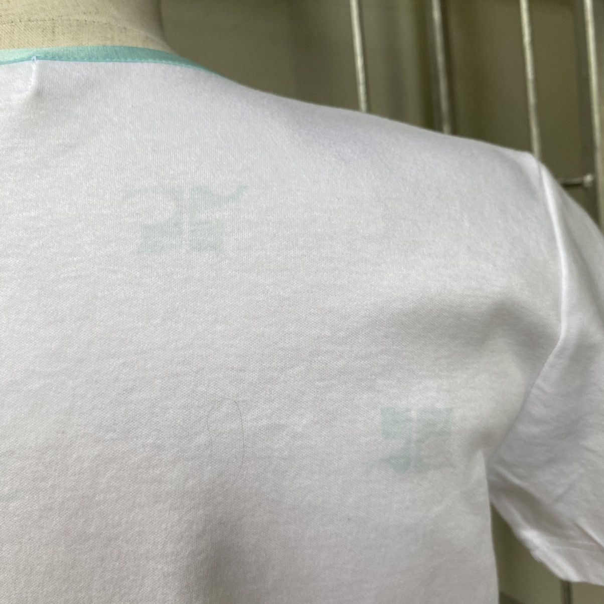 Courreges Courreges White Scoop Neck T-Shirt with Mint Trim Size S / US 4 / IT 40 - 22 Thumbnail