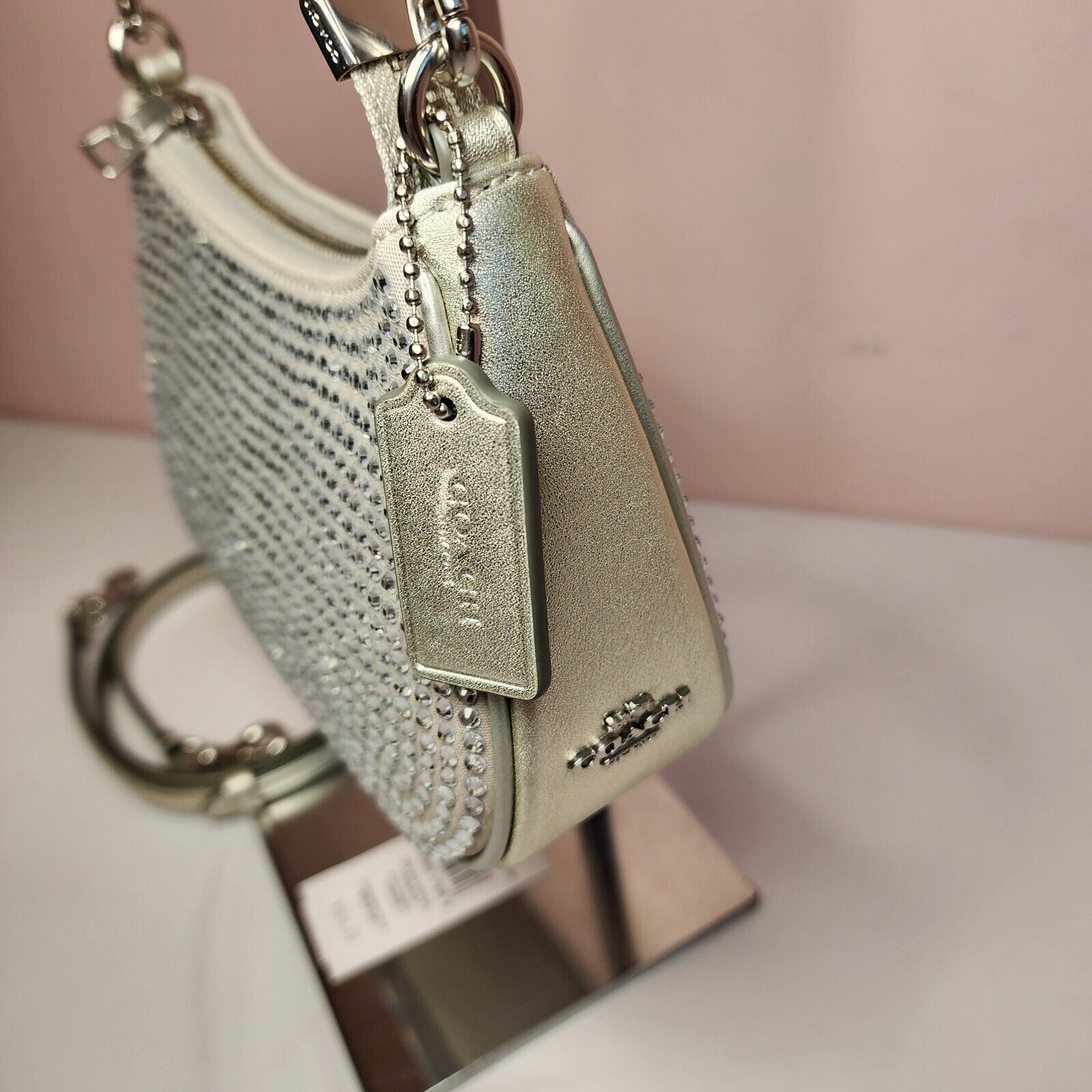 Coach NWT Coach CW322 Teri Mini Crossbody Bag Silver Crystal Size ONE SIZE - 3 Thumbnail