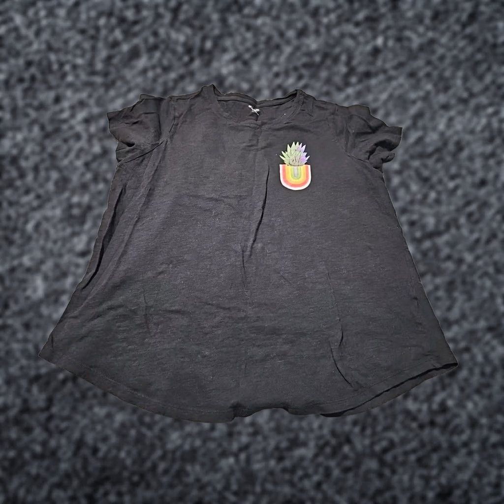 Old Navy Old Navy Shirt Womens XL Black Rainbow Pineapple Happiness Graphic Tee Size XL / US 12-14 / IT 48-50 - 1 Thumbnail