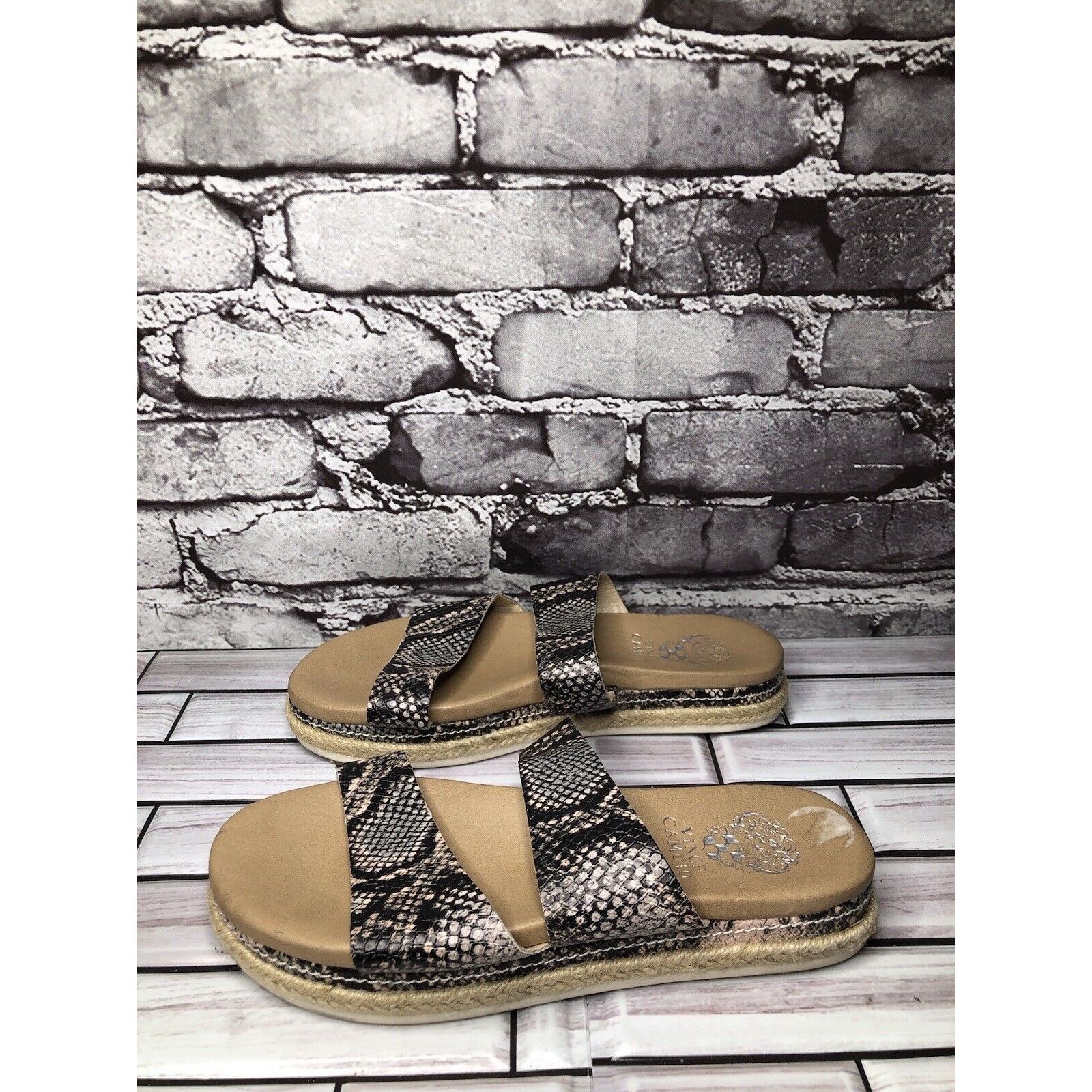 Vince Camuto Vince Camuto Rynnah Ivory Leather Snake Espadrille Sandals W Size US 6.5 / IT 36.5 - 12 Thumbnail