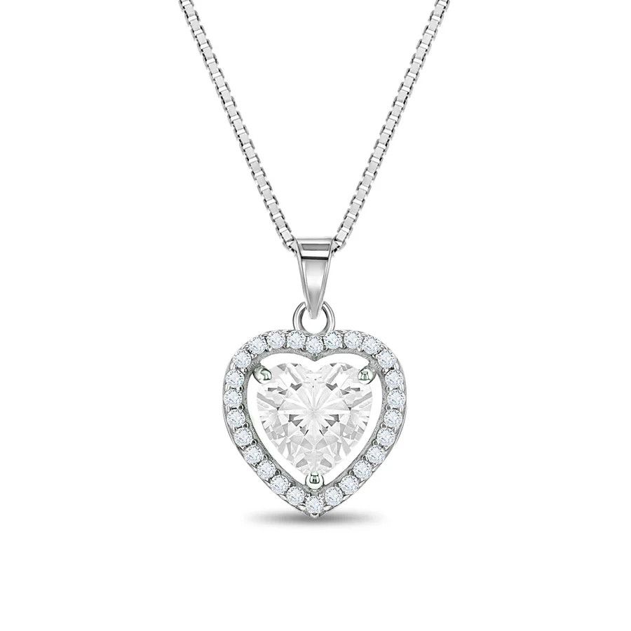 Other Royal CZ Heart Necklace - Sterling Silver Size ONE SIZE - 3 Thumbnail