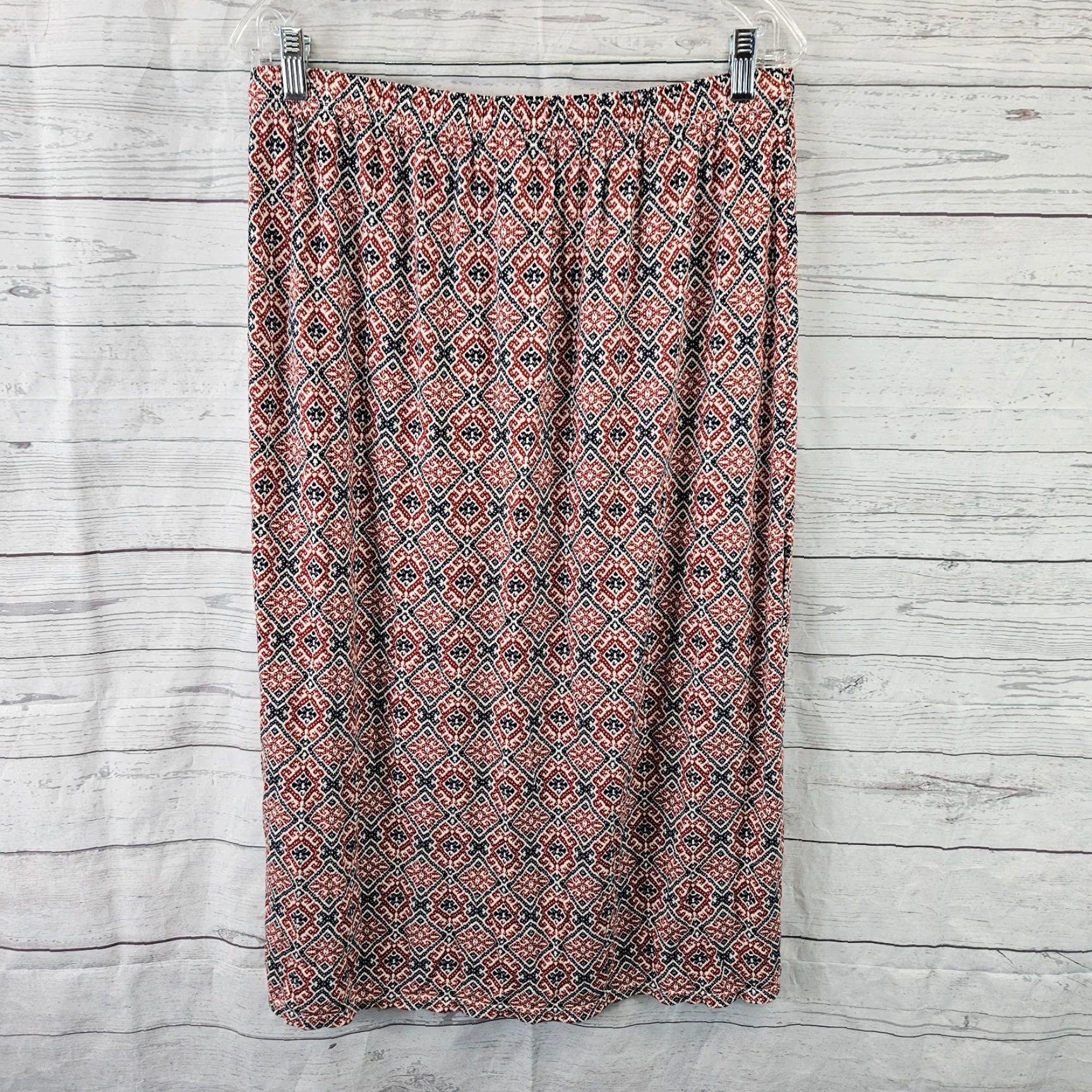 Vintage CJ Banks Womens Skirt Printed Sz X Black Rust Pull On Rayon Blend Size 40" / US 18 - 3 Thumbnail