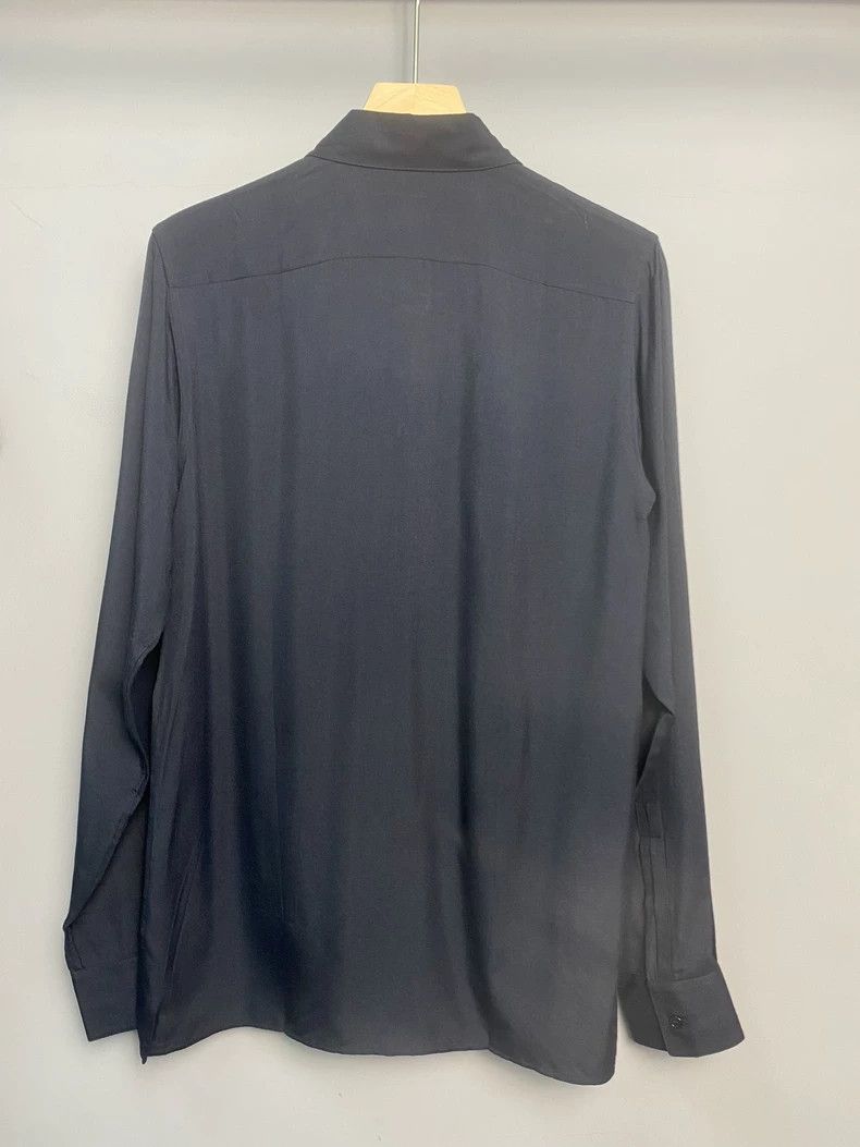 Saint Laurent Paris Saint Laurent Black Silk Long Sleeve Shirt Size US M / EU 48-50 / 2 - 2 Thumbnail
