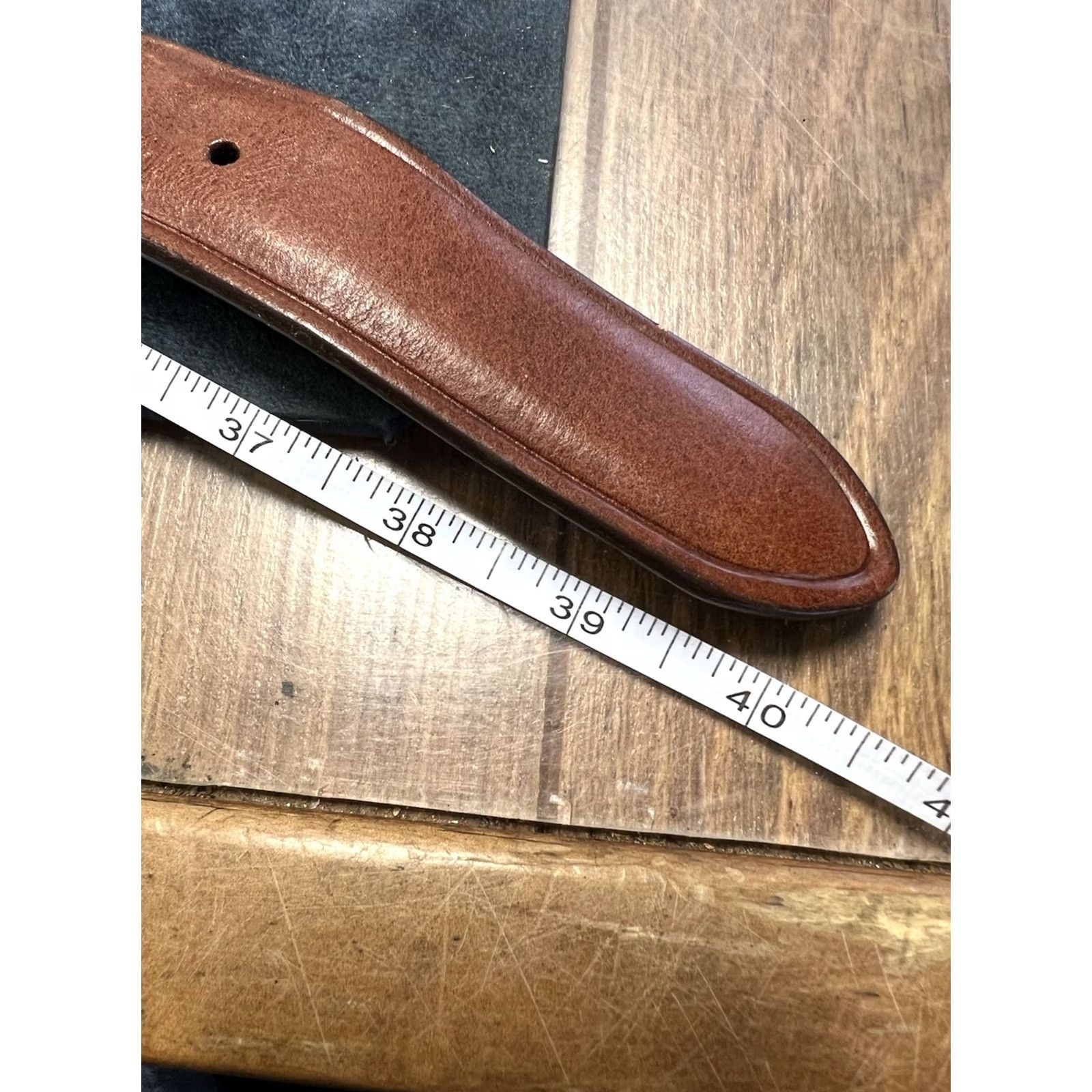 Chaps Ralph Lauren Chaps Belt Men Leather Brown 36 Brass Buckle Dress Golf Classic Adjustable Belt Size 38 - 8 Thumbnail