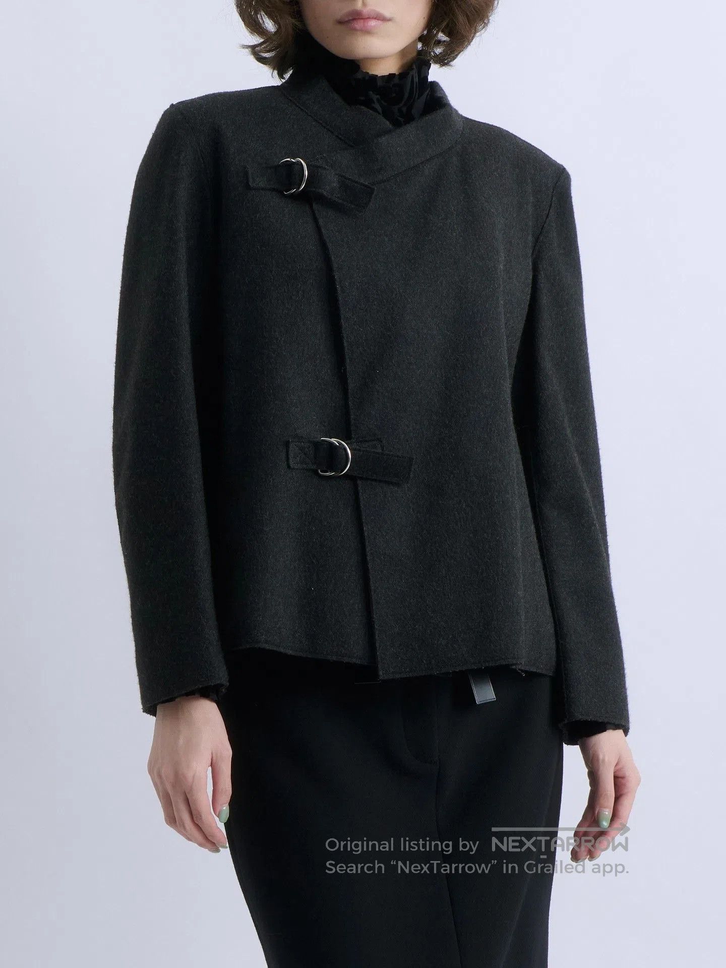 Jil Sander JIL SANDER Asymmetric Wool Short Coat. Size M / US 6-8 / IT 42-44 - 1 Thumbnail