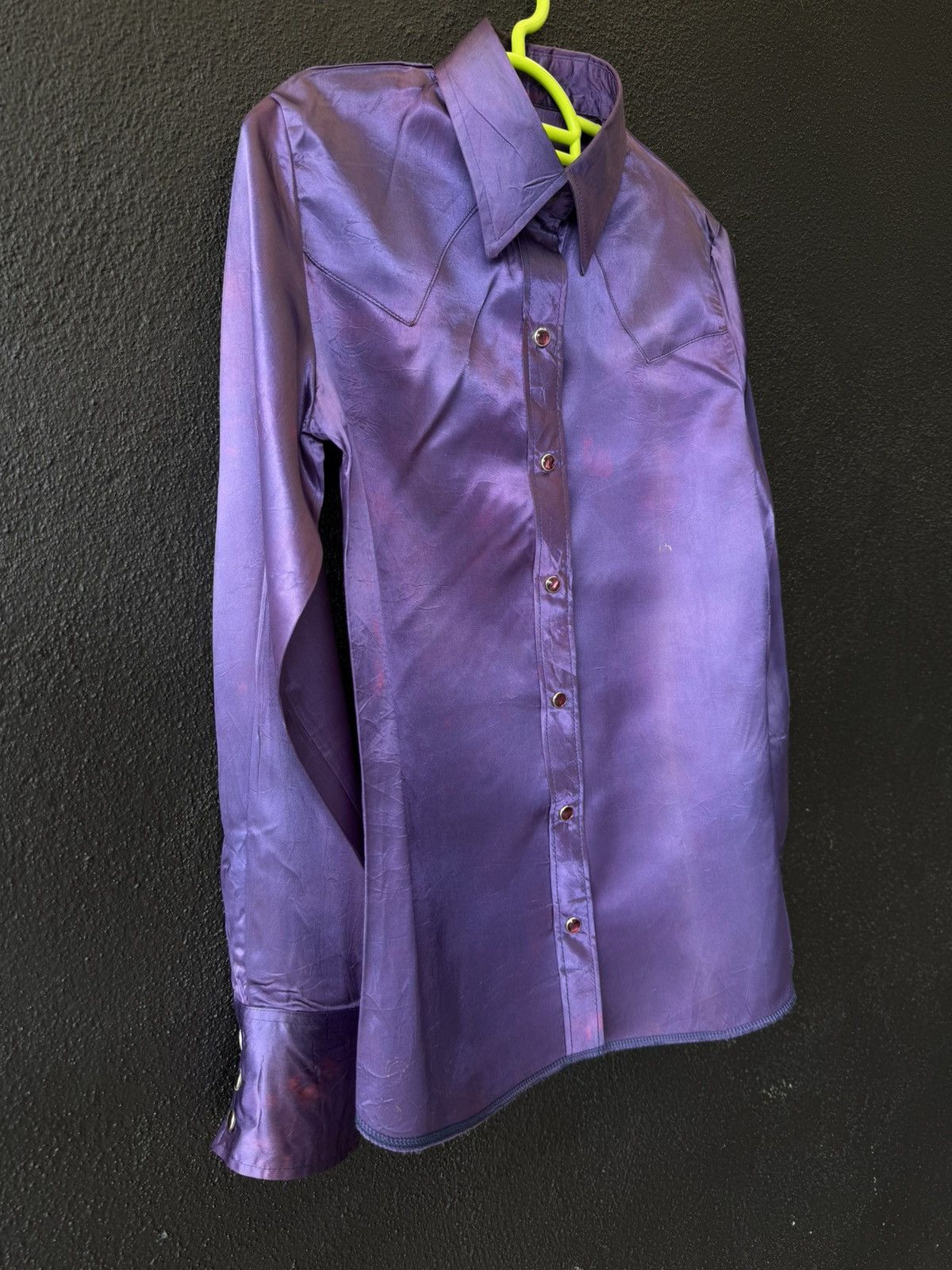Wrangler Vintage 70s Wrangler Purple 100% Acetate Western Shirt (32) Size S / US 4 / IT 40 - 5 Thumbnail