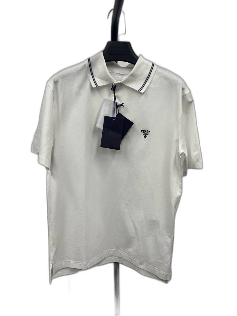 Prada PRADA SS22 White Logo Short Sleeve Polo Size S / US 4 / IT 40 - 1 Thumbnail