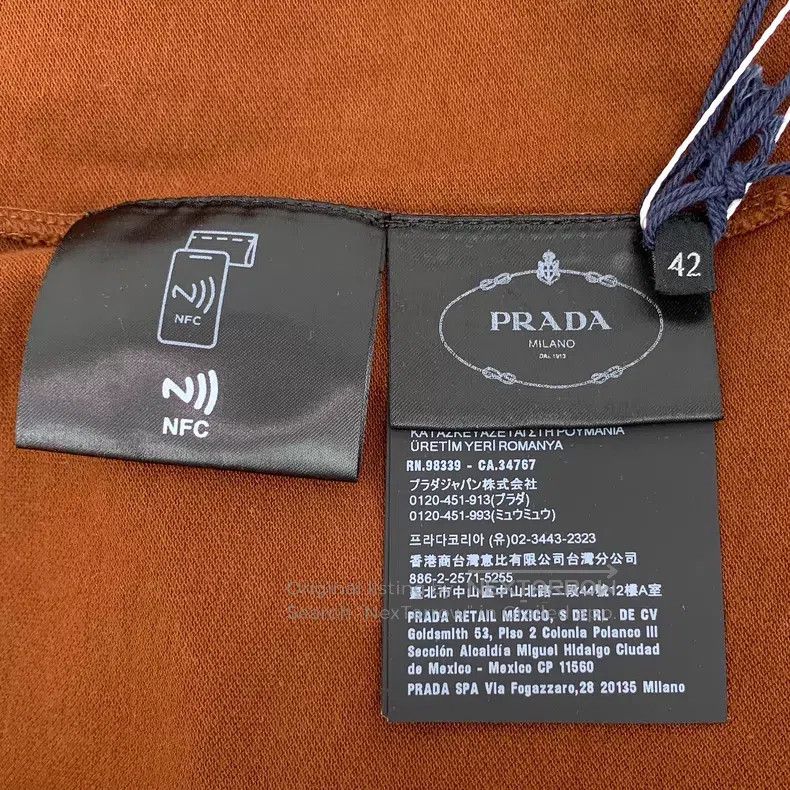 Prada Prada 24 dark brown triangle cotton lapel single-breasted Size US XS / EU 42 / 0 - 8 Thumbnail