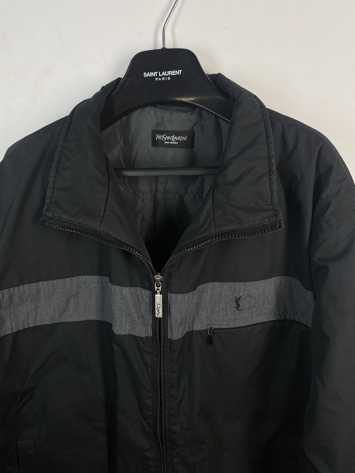 Yves Saint Laurent Warm YSL Jacket Black/Grey Autumn YSL Bomber Saint Laurent Size US XL / EU 56 / 4 - 15 Thumbnail