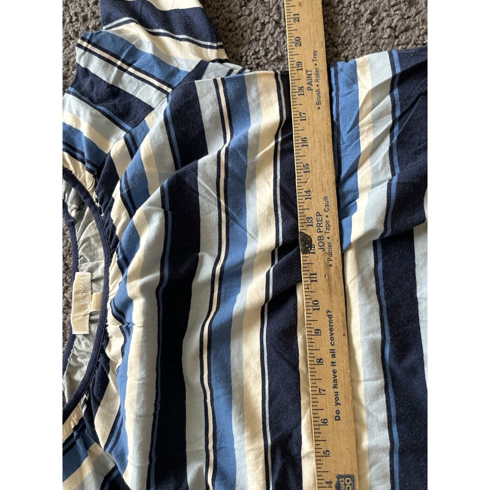 Michael Kors Michael Kors Shirt Womens Medium Blue Striped Long Sleeve Cotton Casual Shirt Size M / US 6-8 / IT 42-44 - 4 Thumbnail