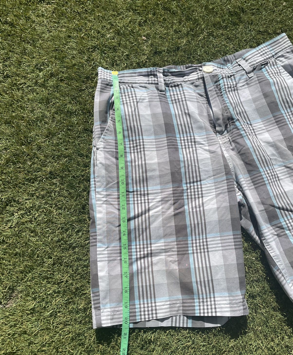 Hurley Hurley Men's White Blue Plaid Unlined Board Shorts Trunks Size US 36 / EU 52 - 2 Thumbnail