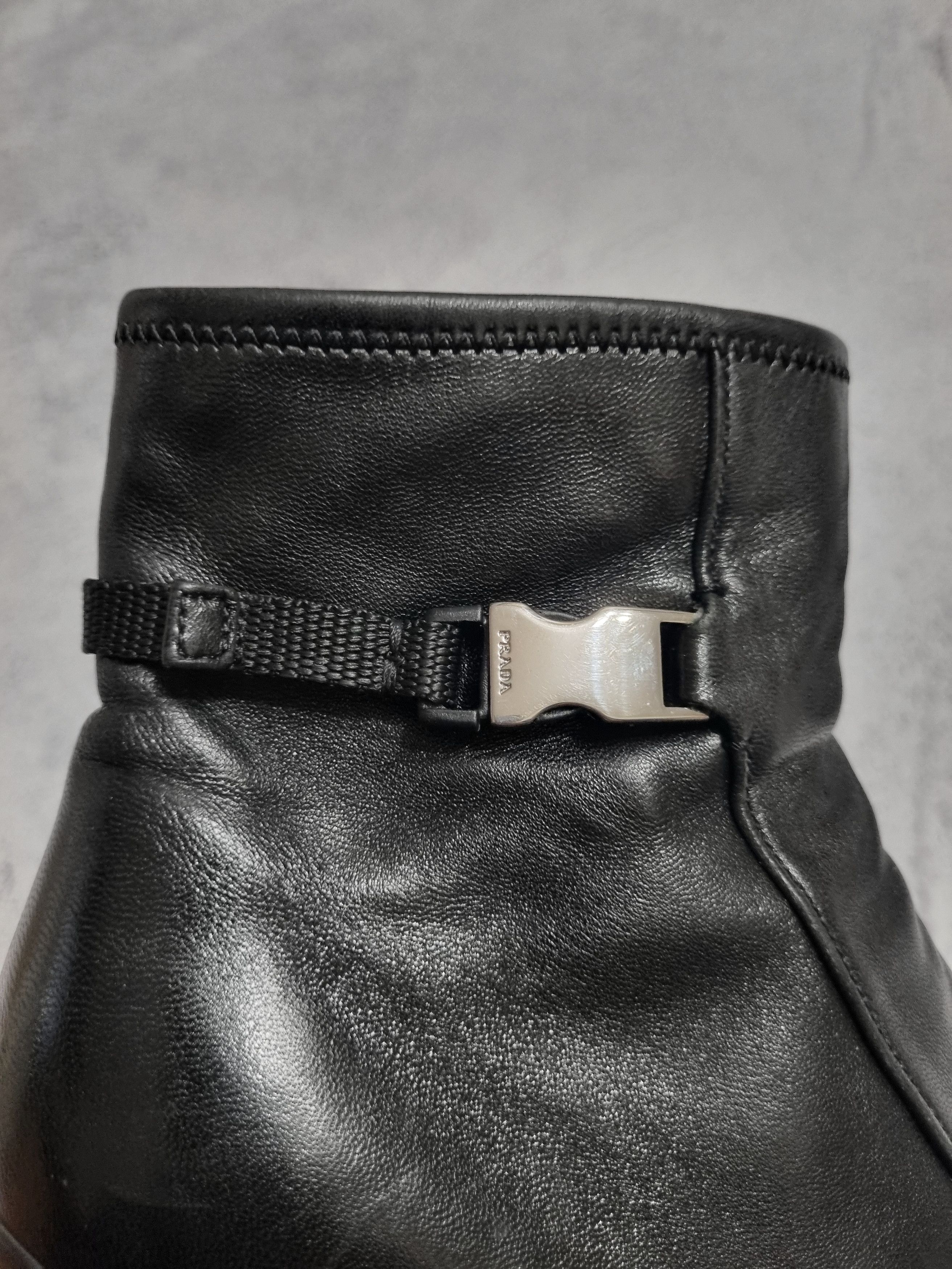 Prada Vintage Prada Leather Black Ankle Boots Size US 9 / IT 39 - 4 Thumbnail
