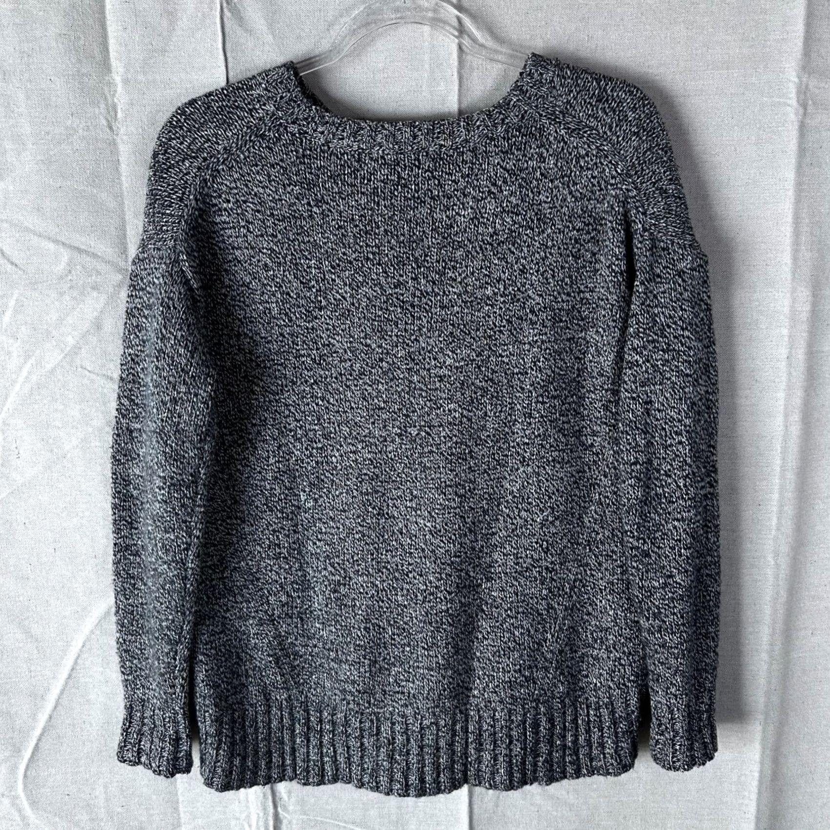 J.Crew J.Crew Womens XS Marled Knit Crewneck Sweater Navy White Cotton Blend Pullover Size XS / US 0-2 / IT 36-38 - 4 Thumbnail