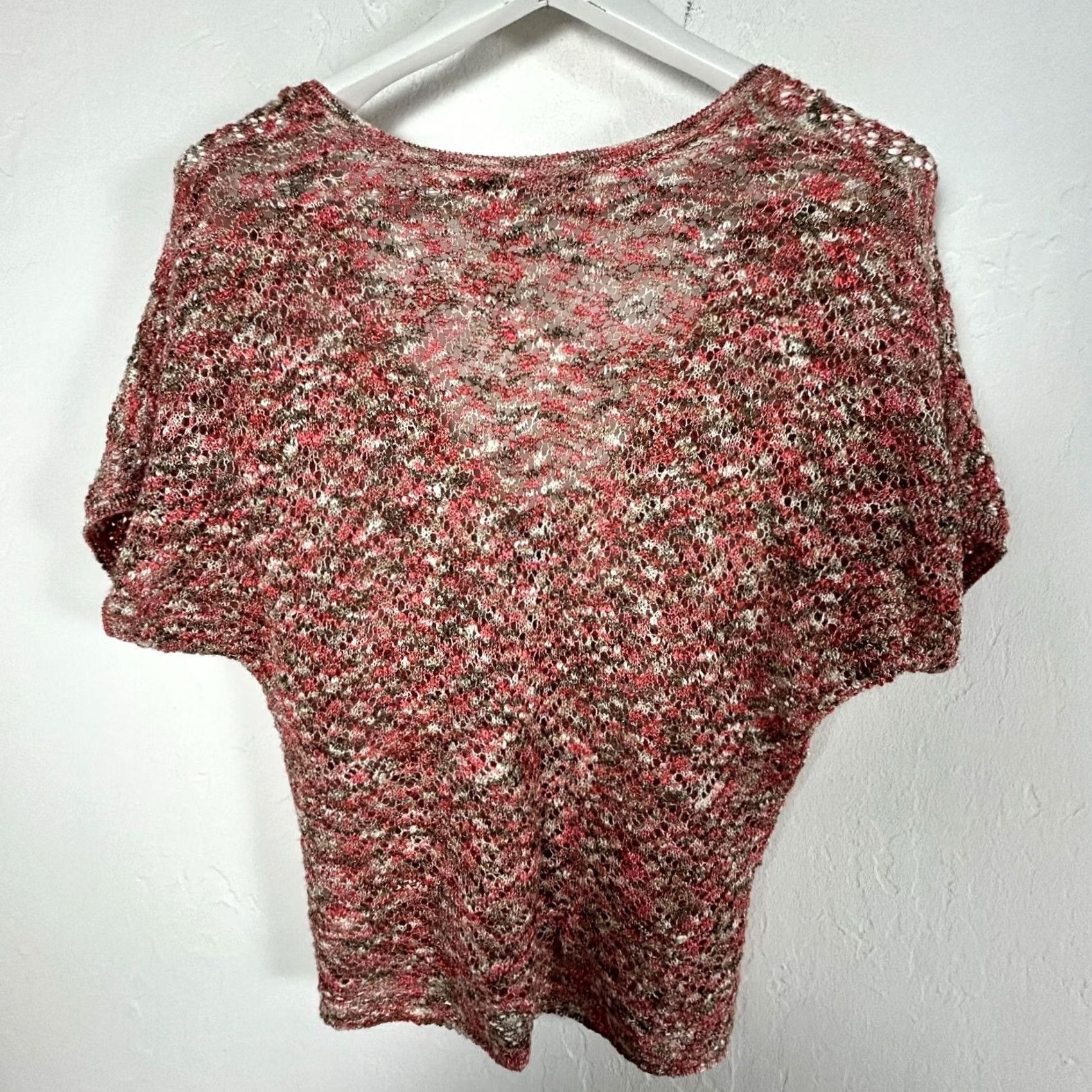 NIC+ZOE Nic + Zoe Womens V-Neck Short Sleeve Knitted Cardigan Sweater Medium Multicolor Size M / US 6-8 / IT 42-44 - 2 Thumbnail