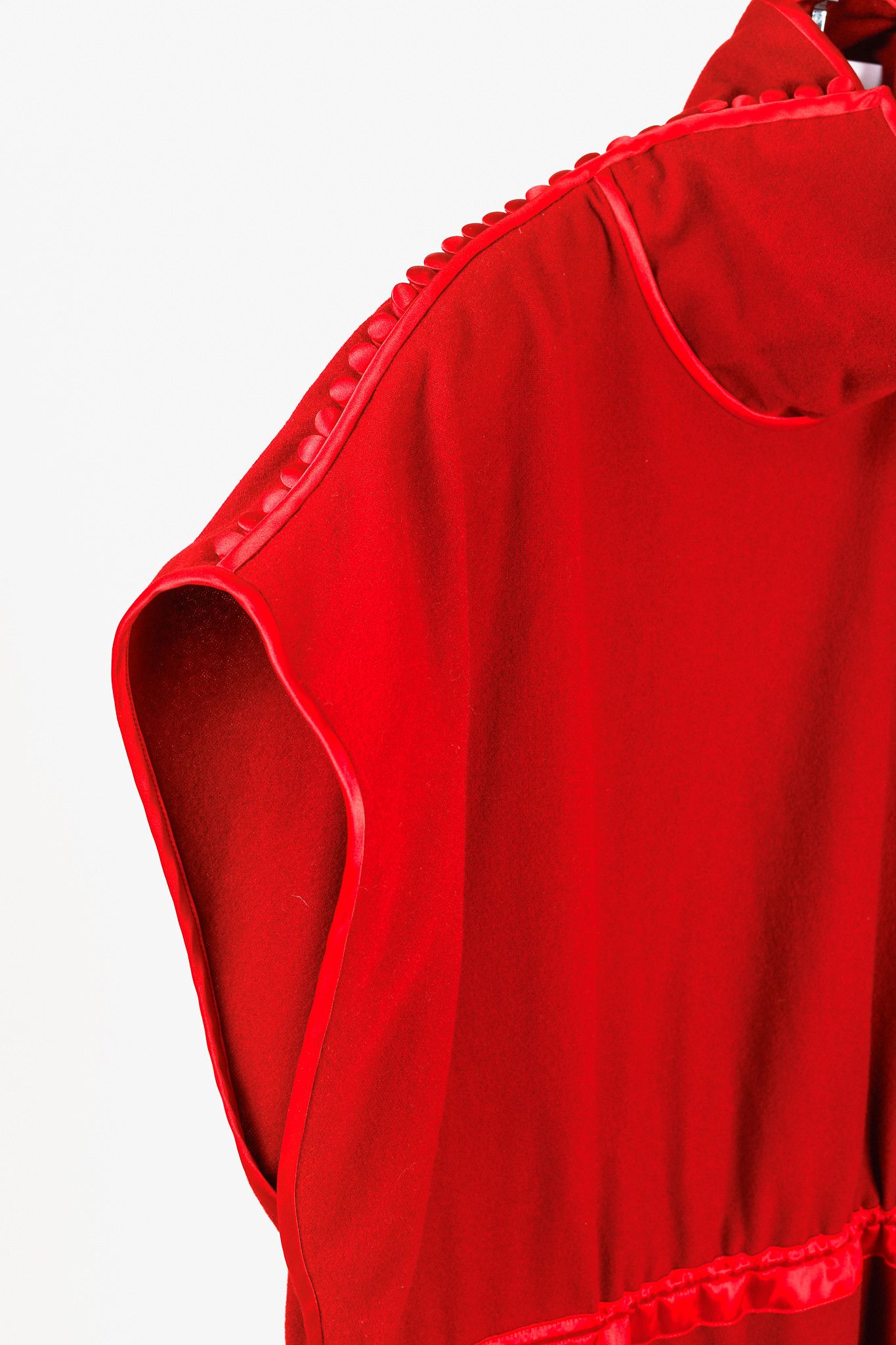 Gucci Gucci AW/19 Runway Red Wool Satin-Trim Cowl-Neck Dress Size M / US 6-8 / IT 42-44 - 5 Thumbnail