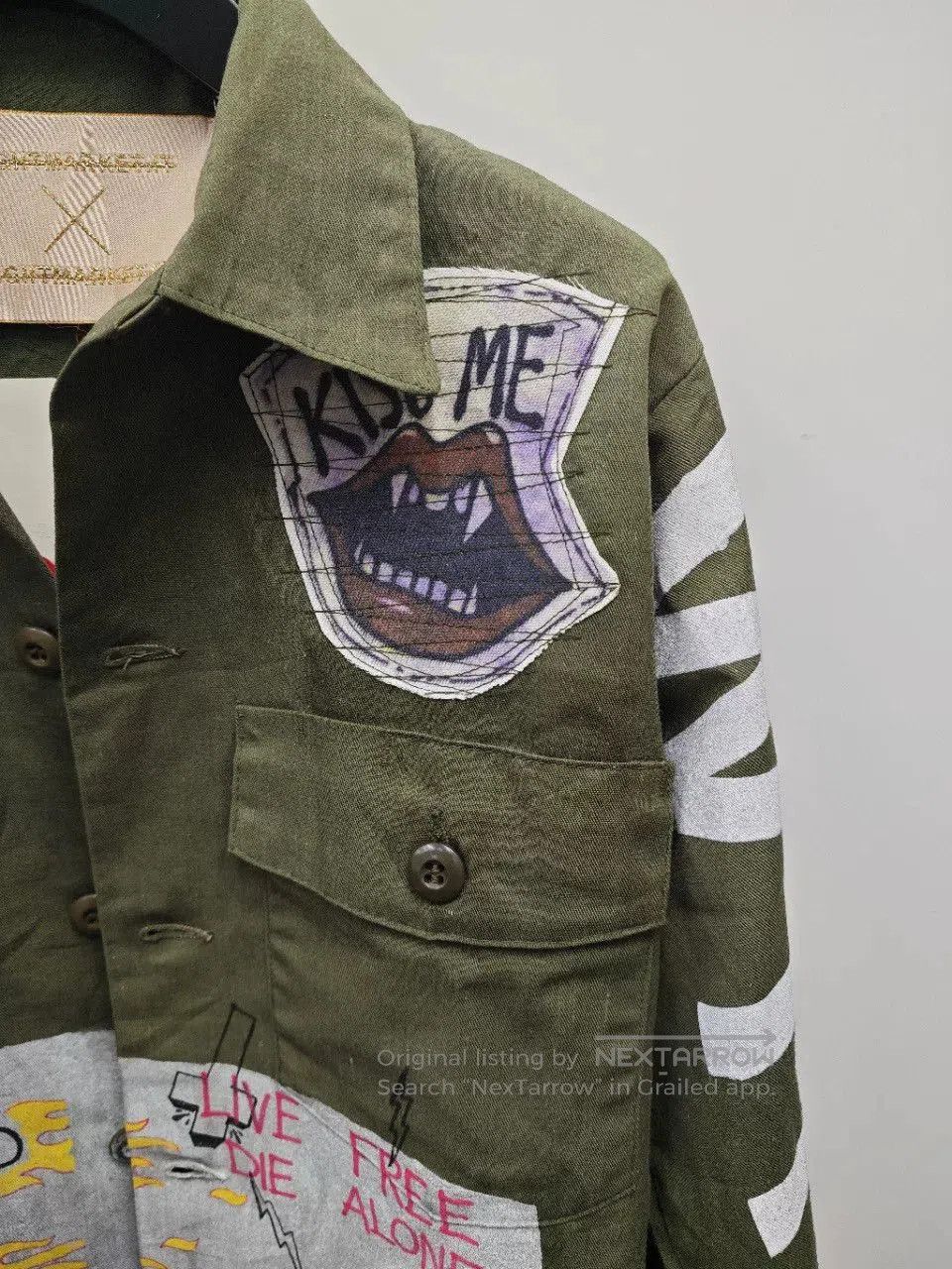 MIDNIGHT RODEO Trendy Green Short Military Jacket. Size US M / EU 48-50 / 2 - 4 Thumbnail