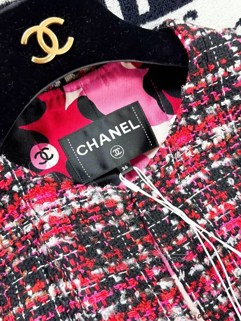Chanel Chanel Mixed-color red braided cloak jacket Size XS / US 0-2 / IT 36-38 - 5 Thumbnail
