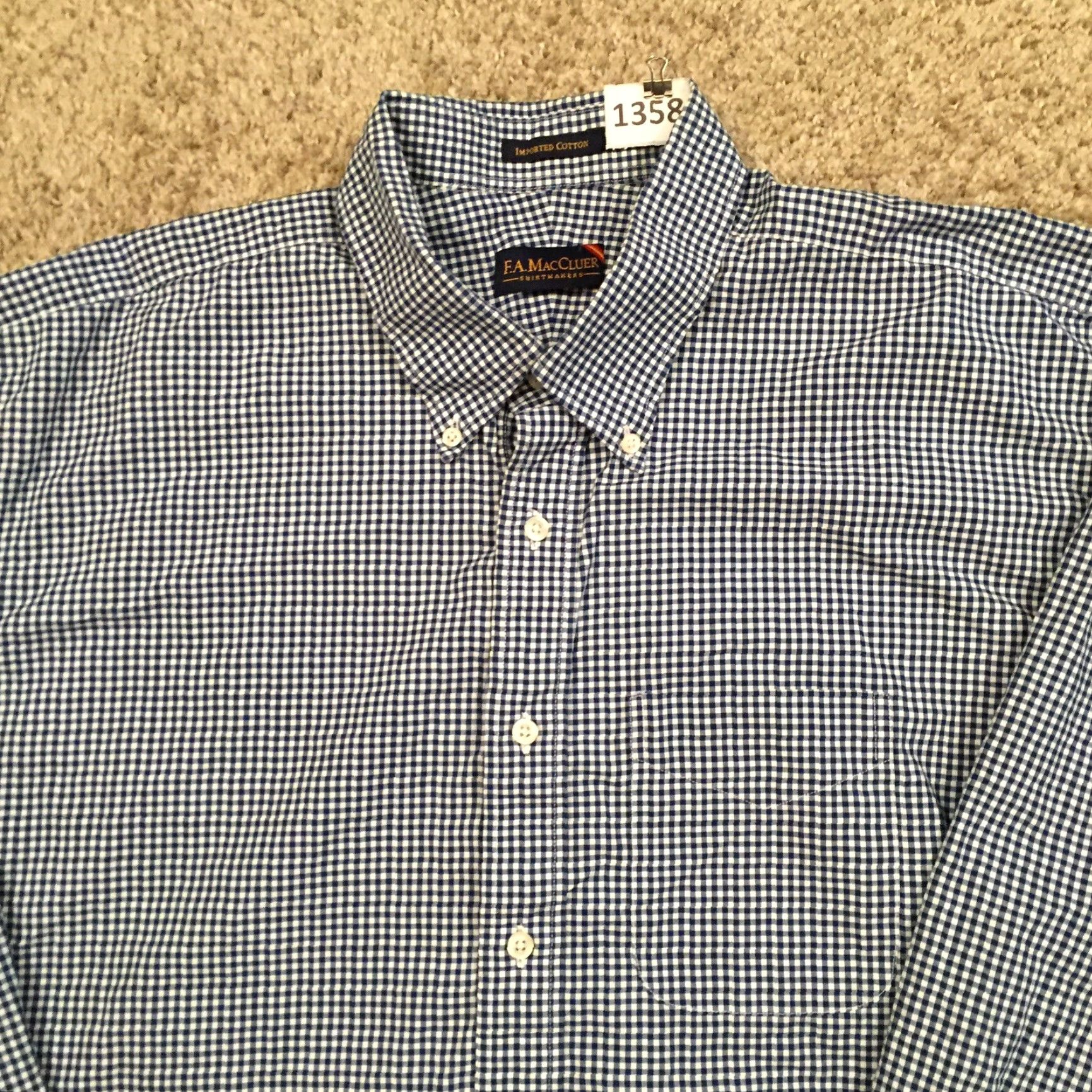 Vintage FA MacCluer Shirt Mens XXL Blue Plaid Long Sleeve Button Down Size US XXL / EU 58 / 5 - 3 Thumbnail