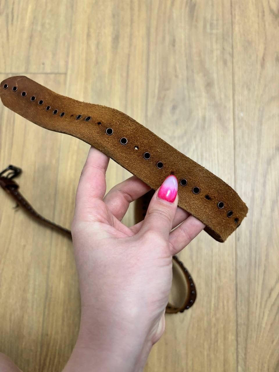 Vintage Vintage distressed leather faded belt Size ONE SIZE - 5 Thumbnail