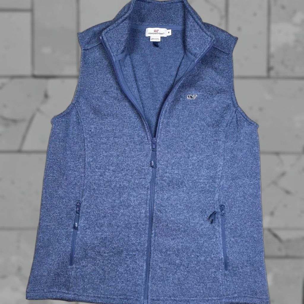Vineyard Vines Vineyard Vines Vest Women's Medium Blue Fleece Full Zip Outdoor Casual Preppy Vest Size M / US 6-8 / IT 42-44 - 1 Thumbnail