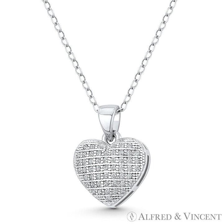 Other Bubble Heart CZ Crystal Pave Pendant in .925 Sterling Silver Size ONE SIZE - 1 Preview