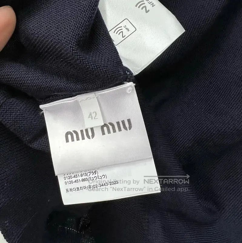 Miu Miu Miu Miu Blue Cotton Embroidered Long Sleeve Top . Size M / US 6-8 / IT 42-44 - 4 Thumbnail